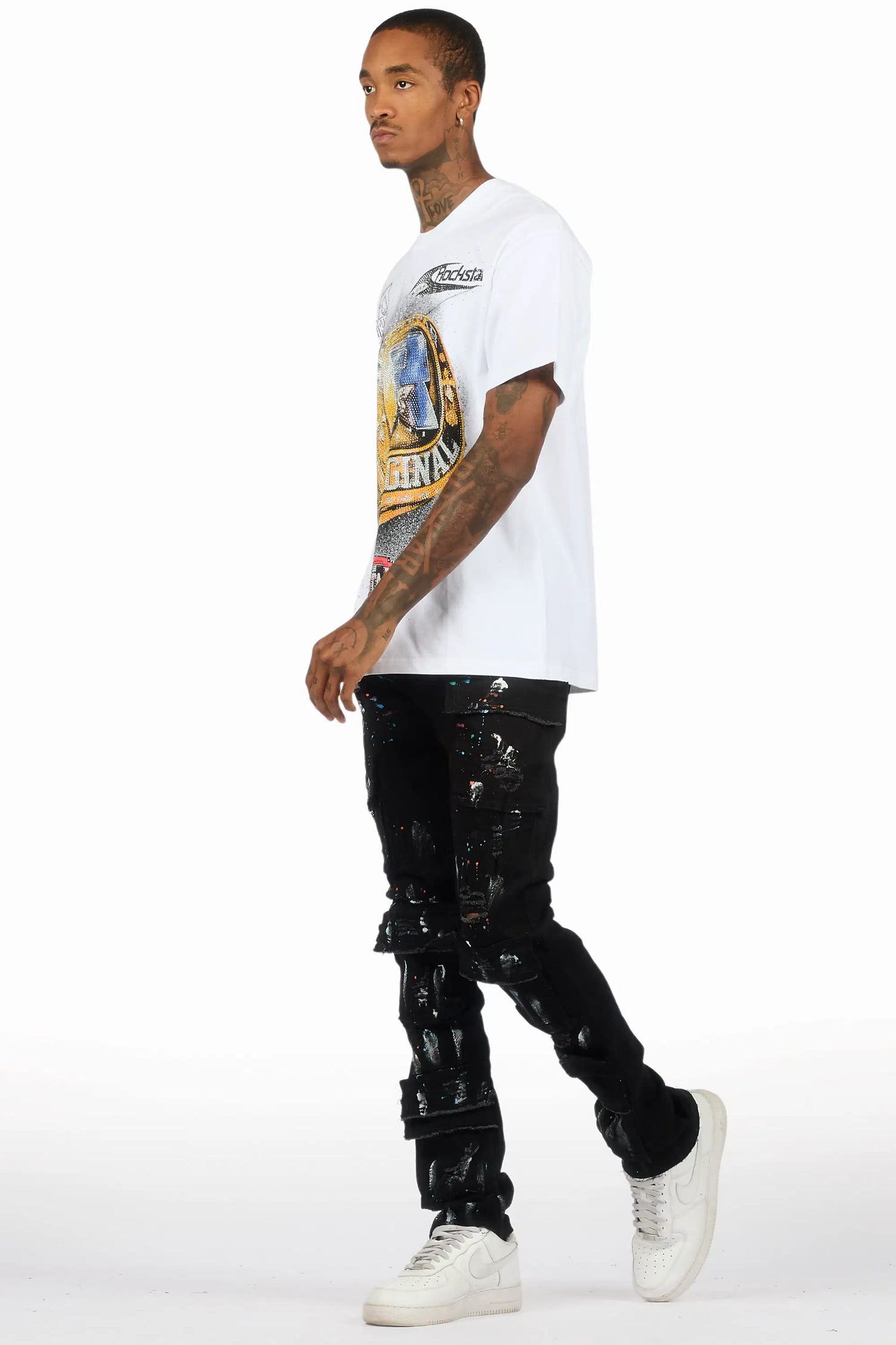 Orien Jet Black Painter Skinny Fit Jean