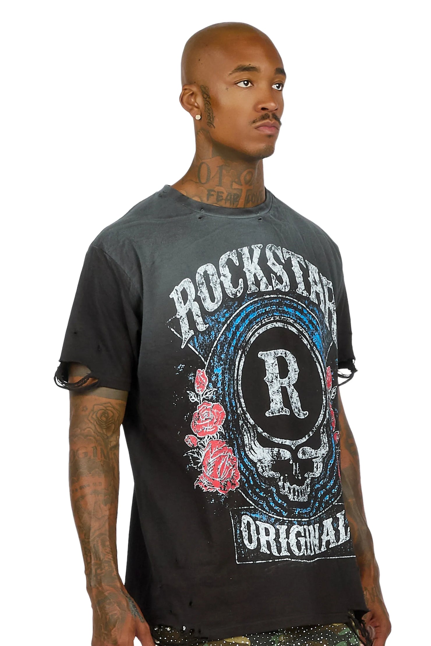 Hendry Black Oversized Graphic T-Shirt