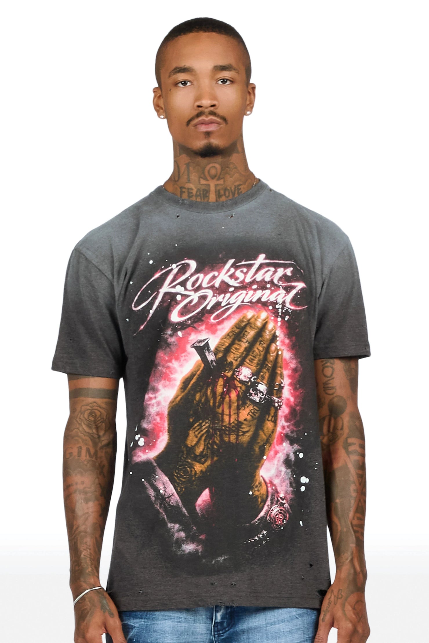 Jayzon Charcoal Oversized Graphic T-Shirt