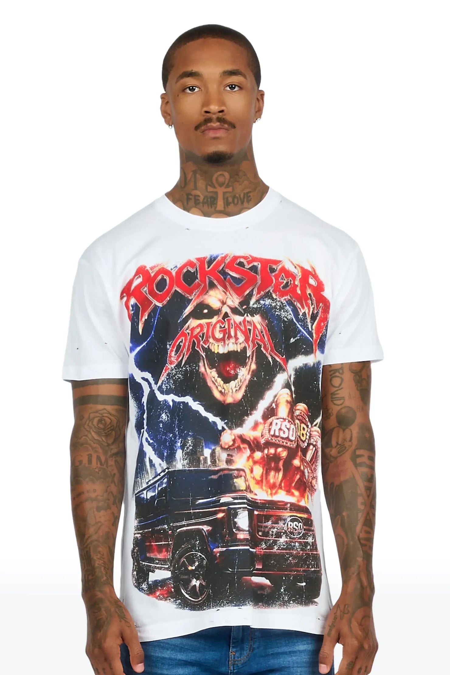 Marshell White Oversized Graphic T-Shirt