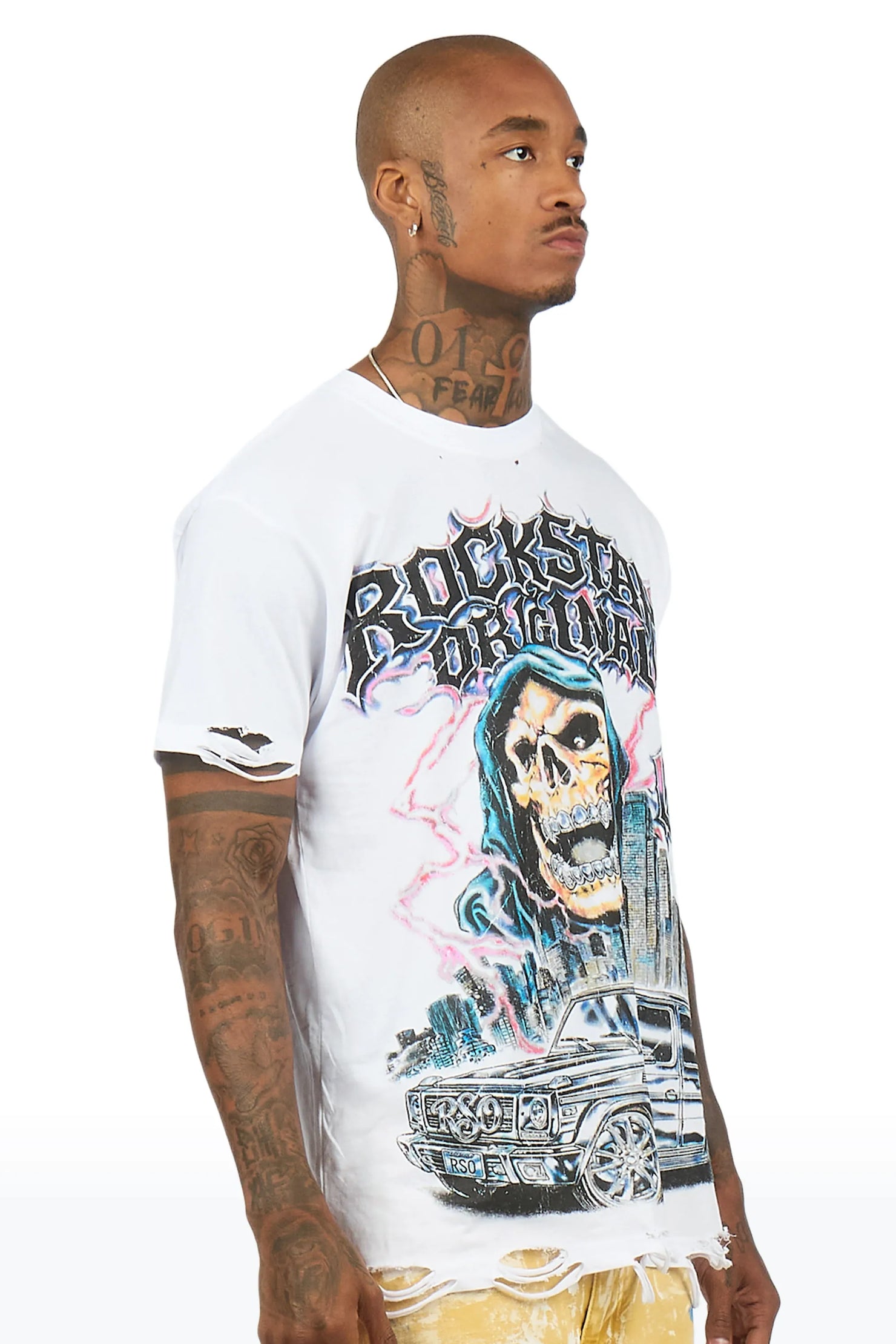 Imani White Oversized Graphic T-Shirt