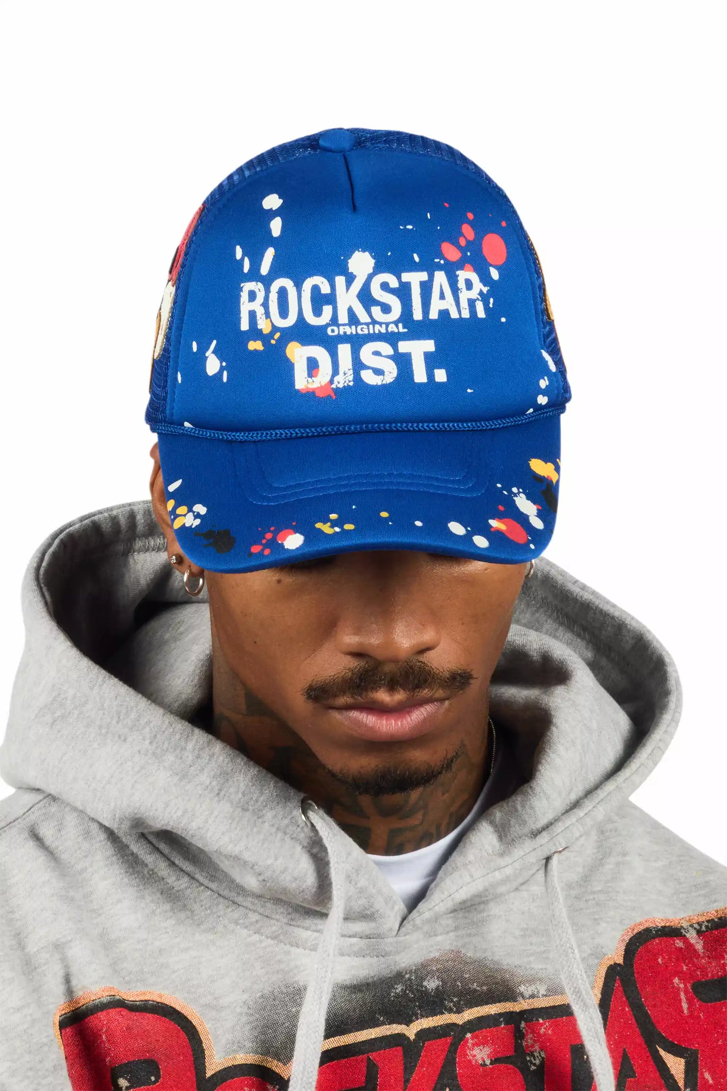 Platon Royal Blue Graphic Trucker Hat