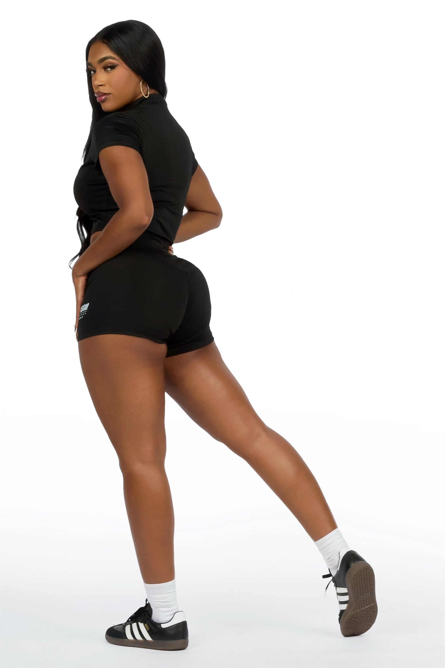 Keelana Black Active Short Set