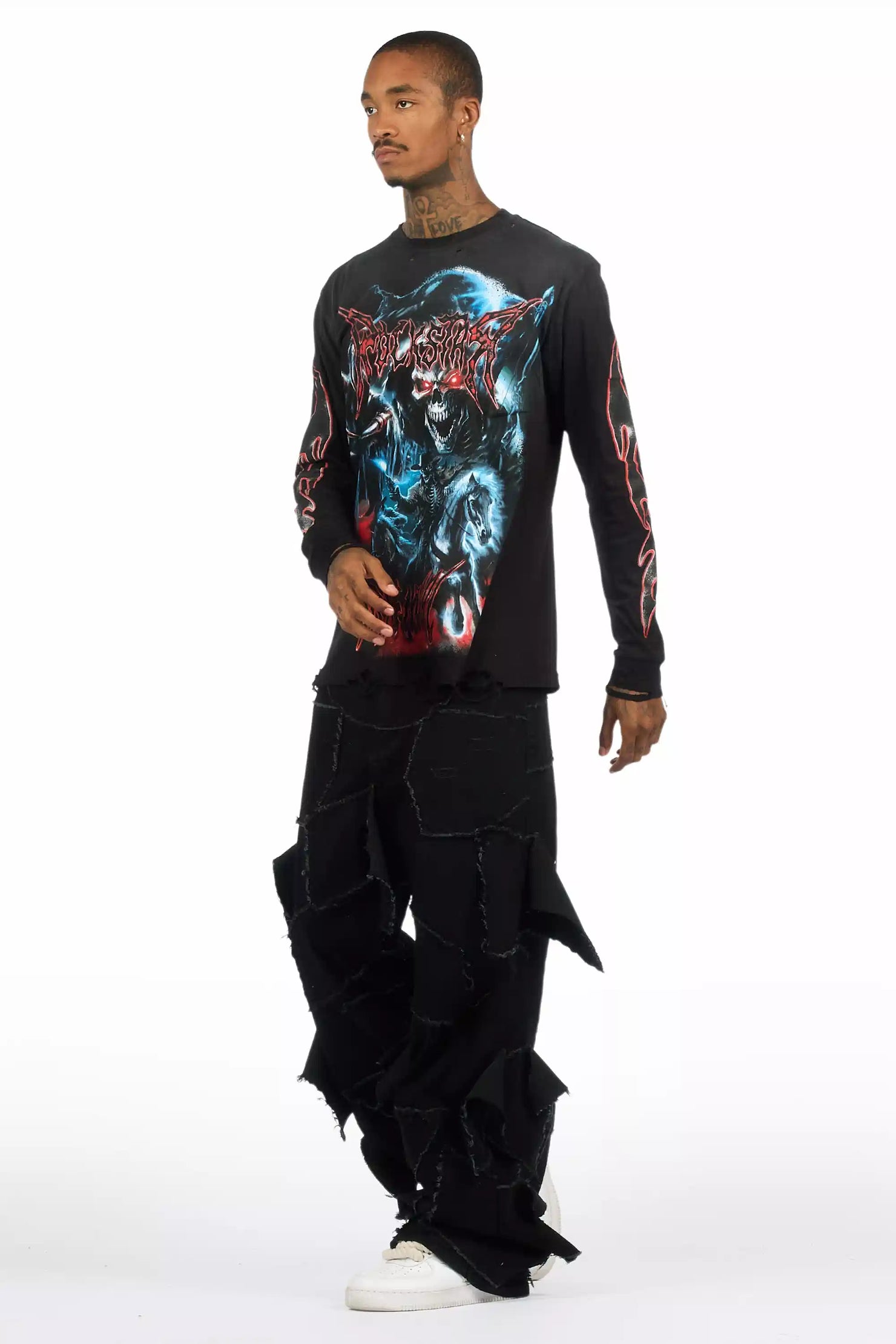 Jacomus Jet Black Baggy Fit Jean