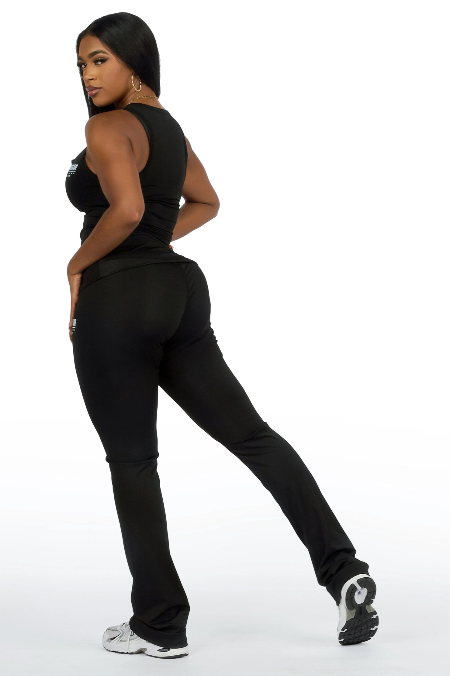 Colleen Black Tank Flare Pant Active Set