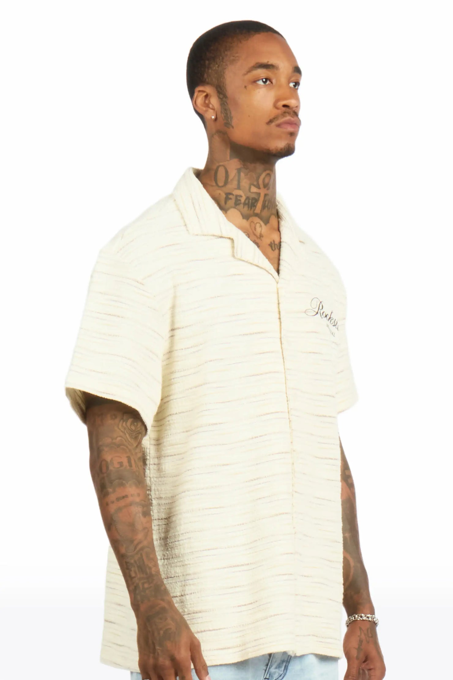 Jaquan Beige Button Down Shirt