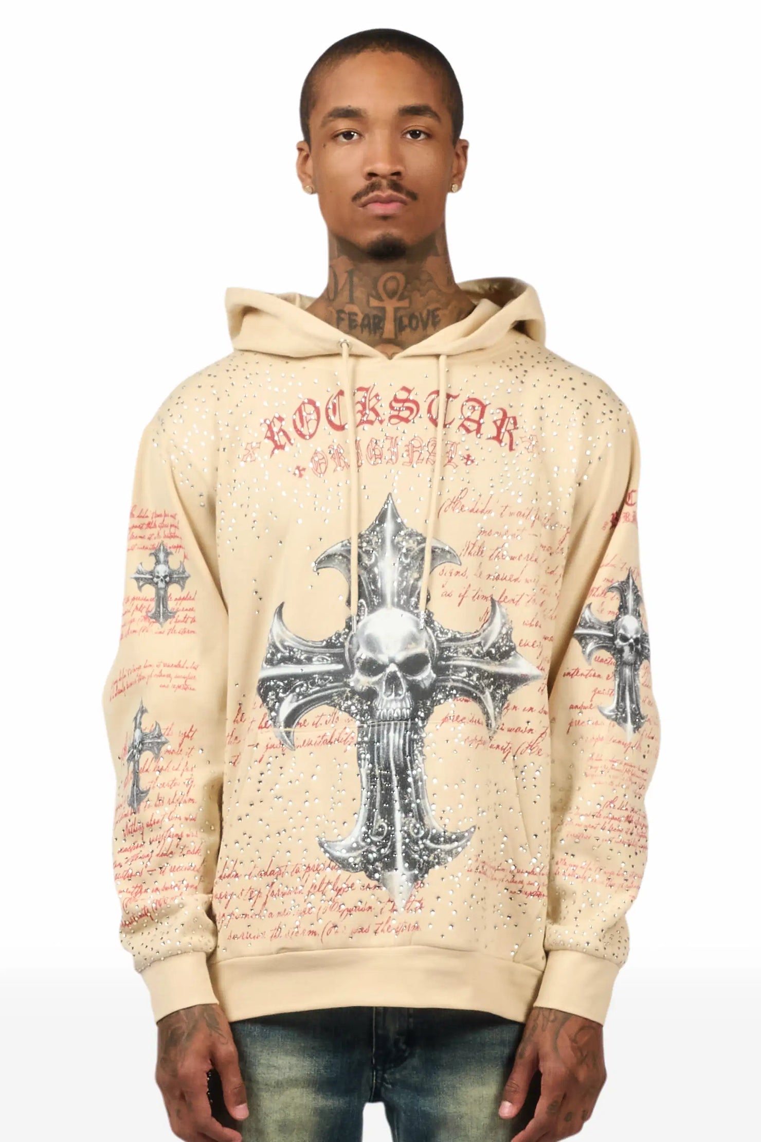 Bowman Beige/Multi Rhinestone Hoodie