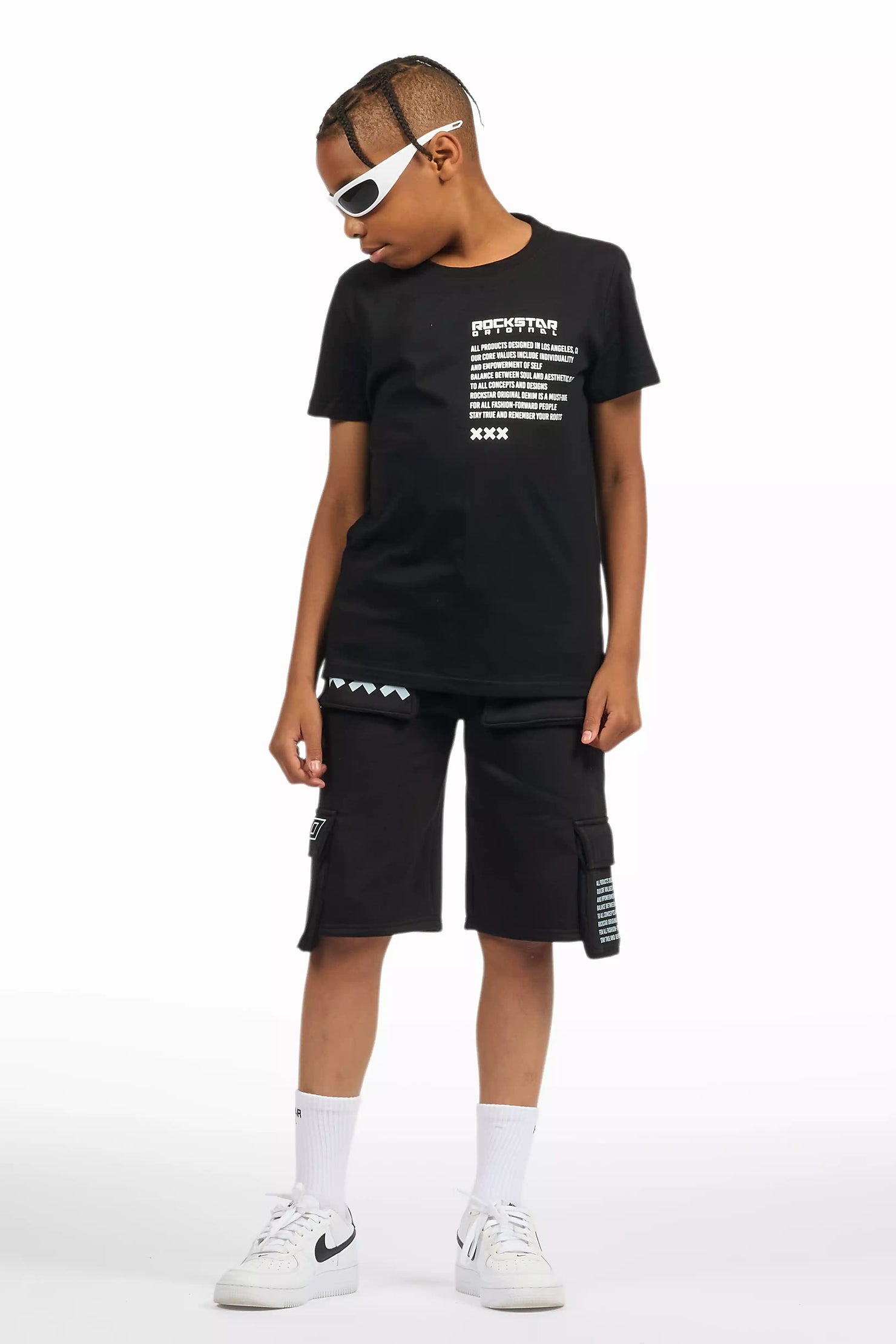 Boys Jash Black/White Short Set