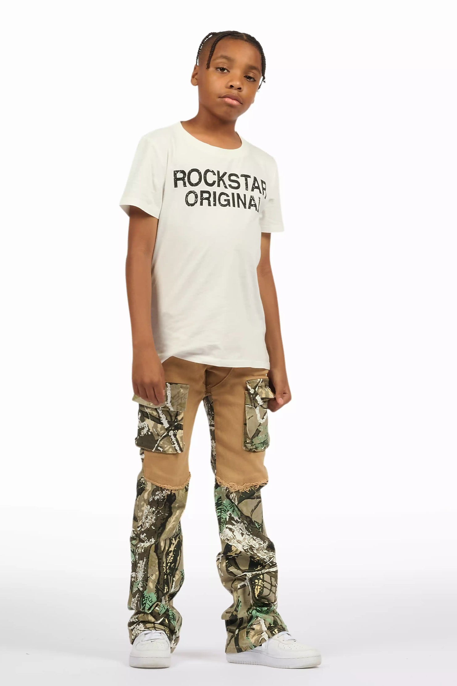 Boys Denka Beige Stacked Fit Jean