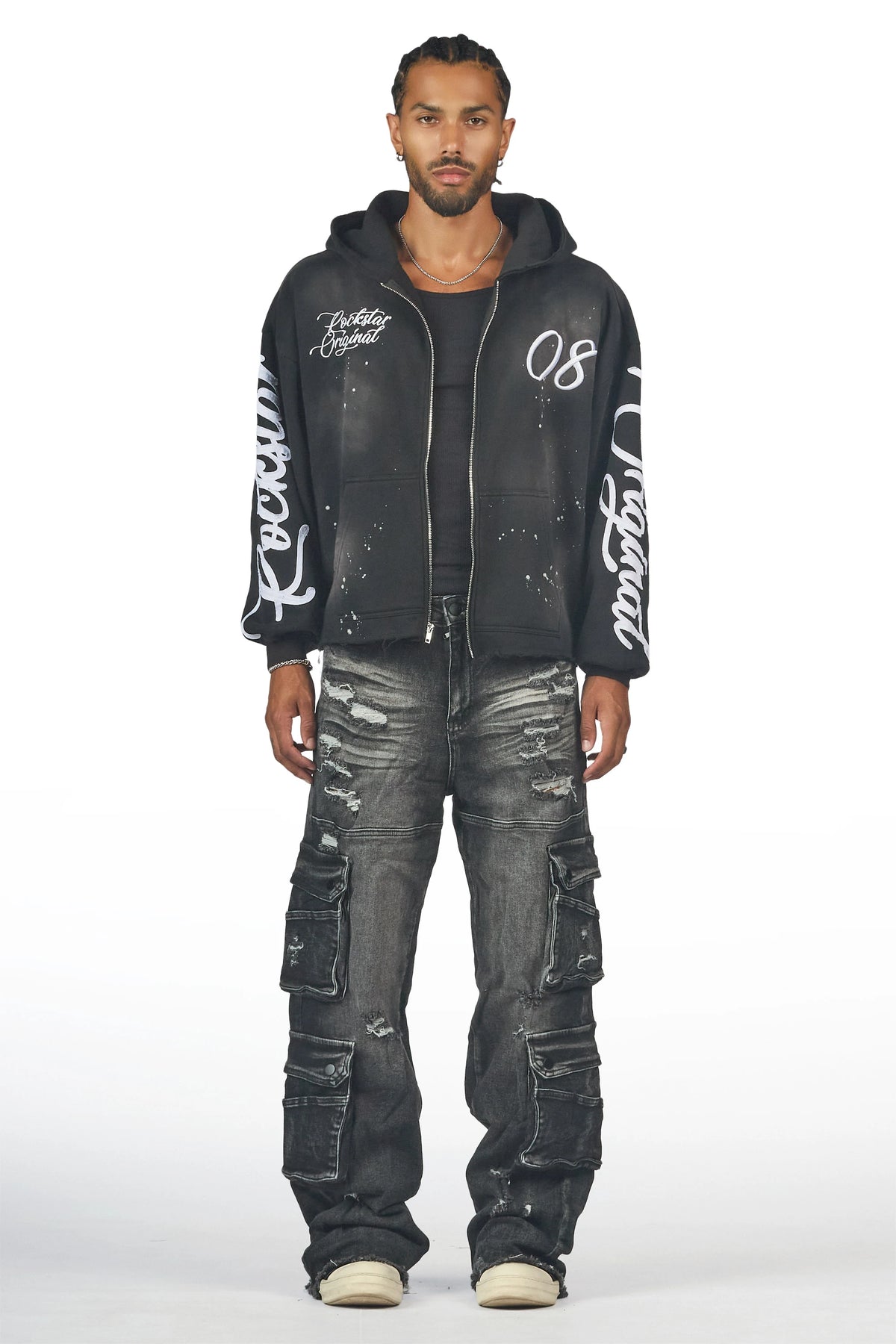 Keylor Black Wash Baggy Fit Jean