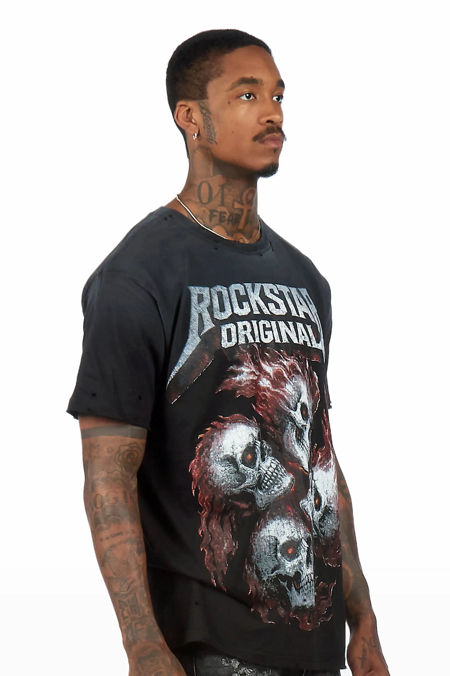 Cayson Black Oversized Graphic T-Shirt