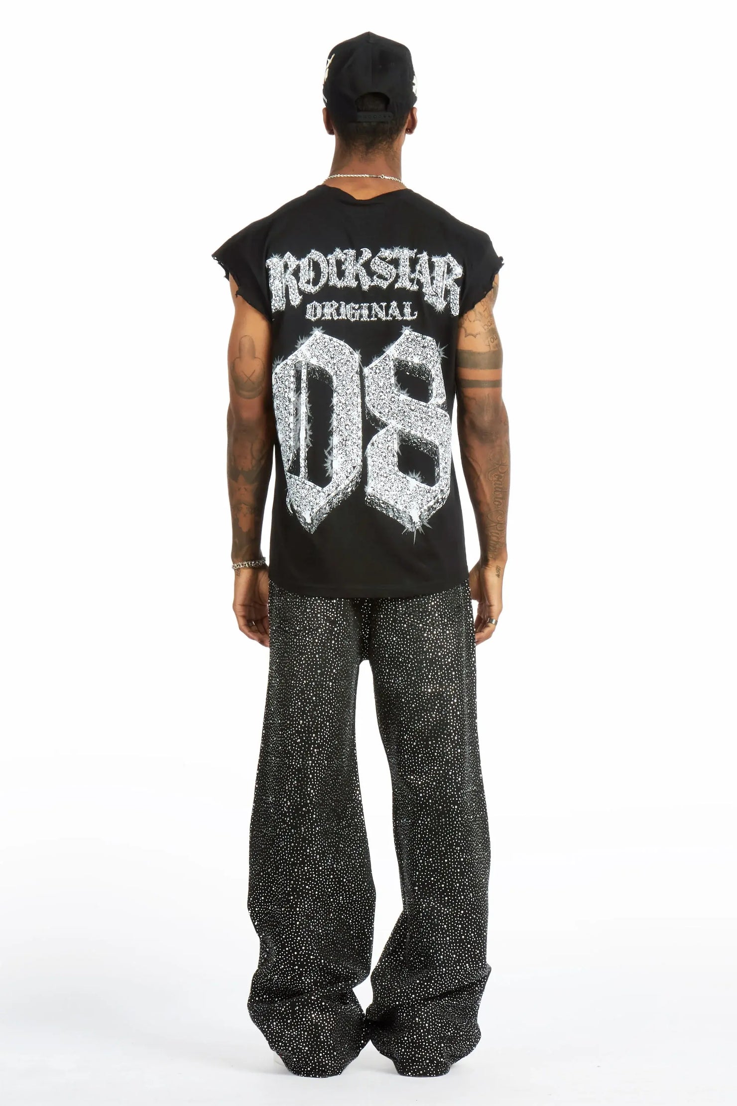 Hendrix Black Rhinestone Baggy Fit Jean