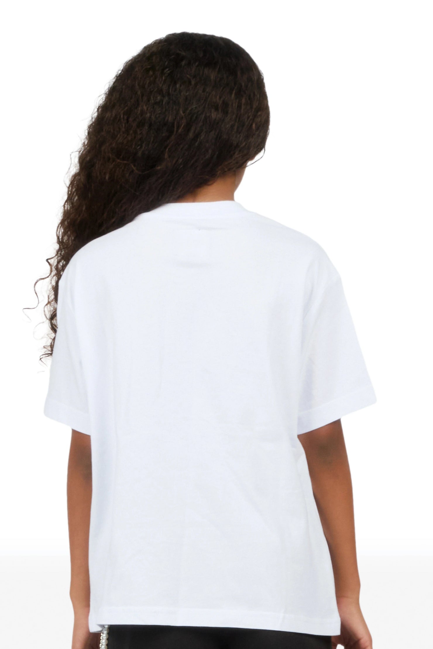 Girls Hendrya White Graphic T-Shirt