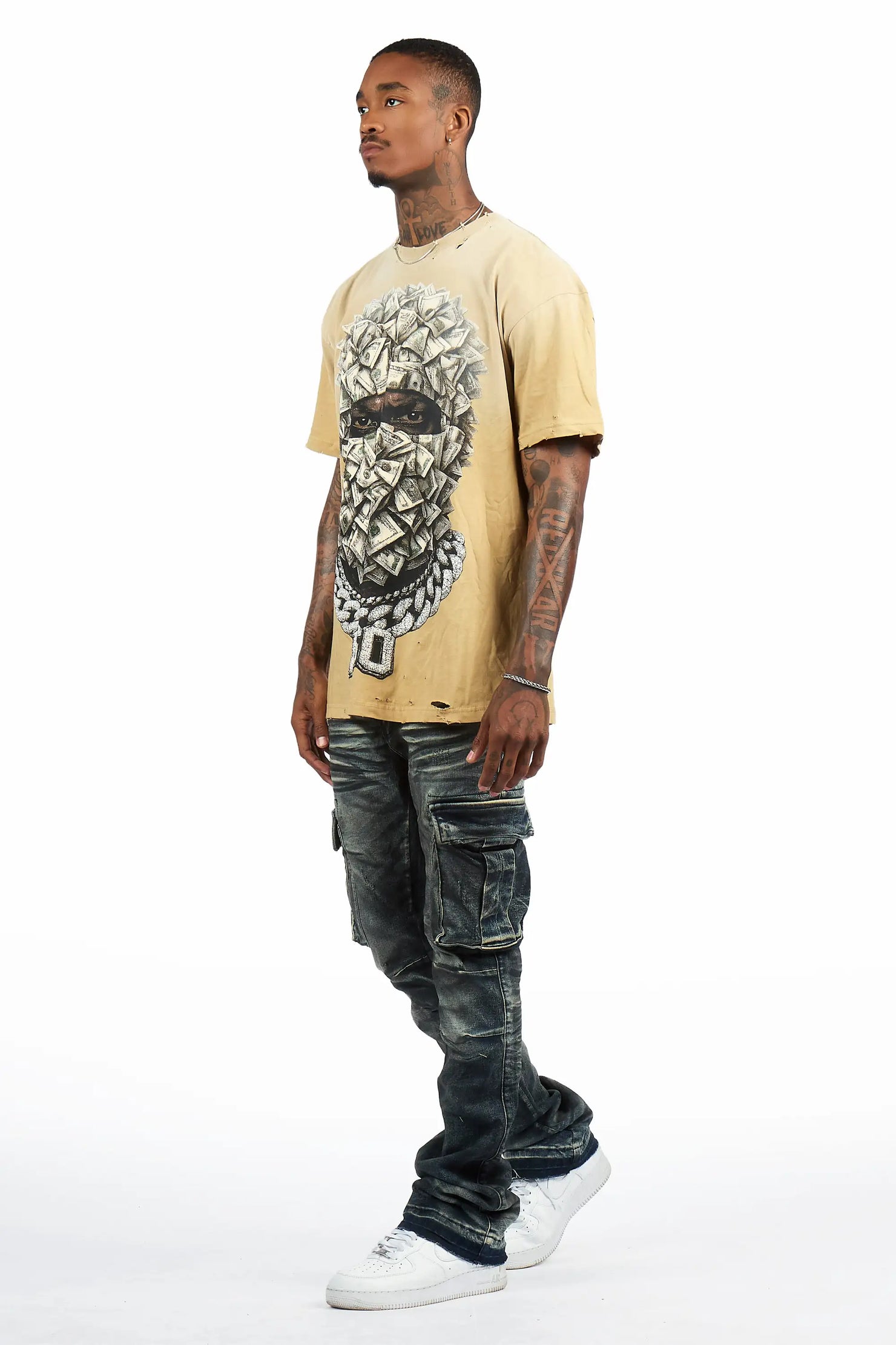 Cruz Dark Blue Stacked Fit Jean