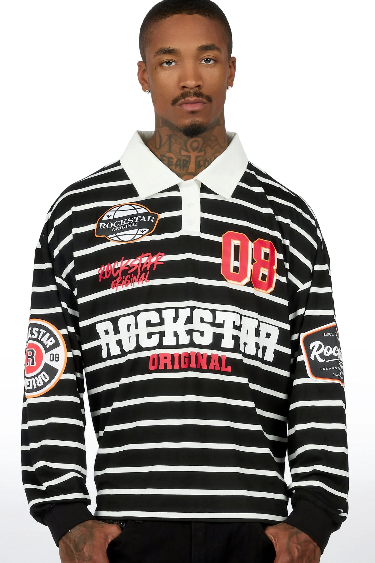 Genis Black Long Sleeve Polo Shirt