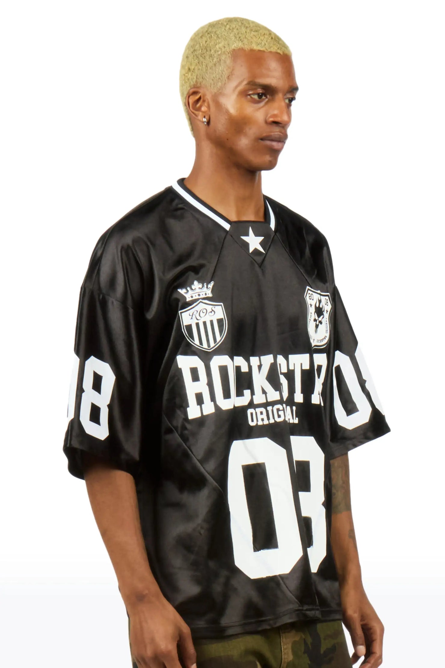 Lucido Black World Soccer Inspired Graphic Jersey