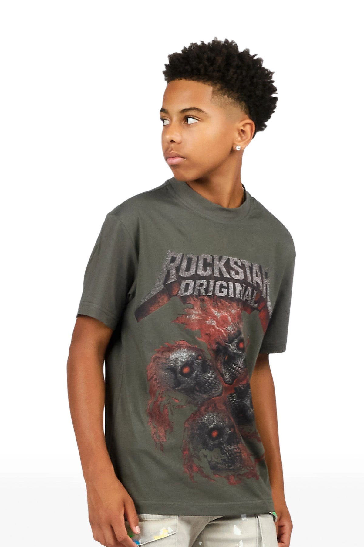 Boys Cayson Charcoal Graphic T-Shirt