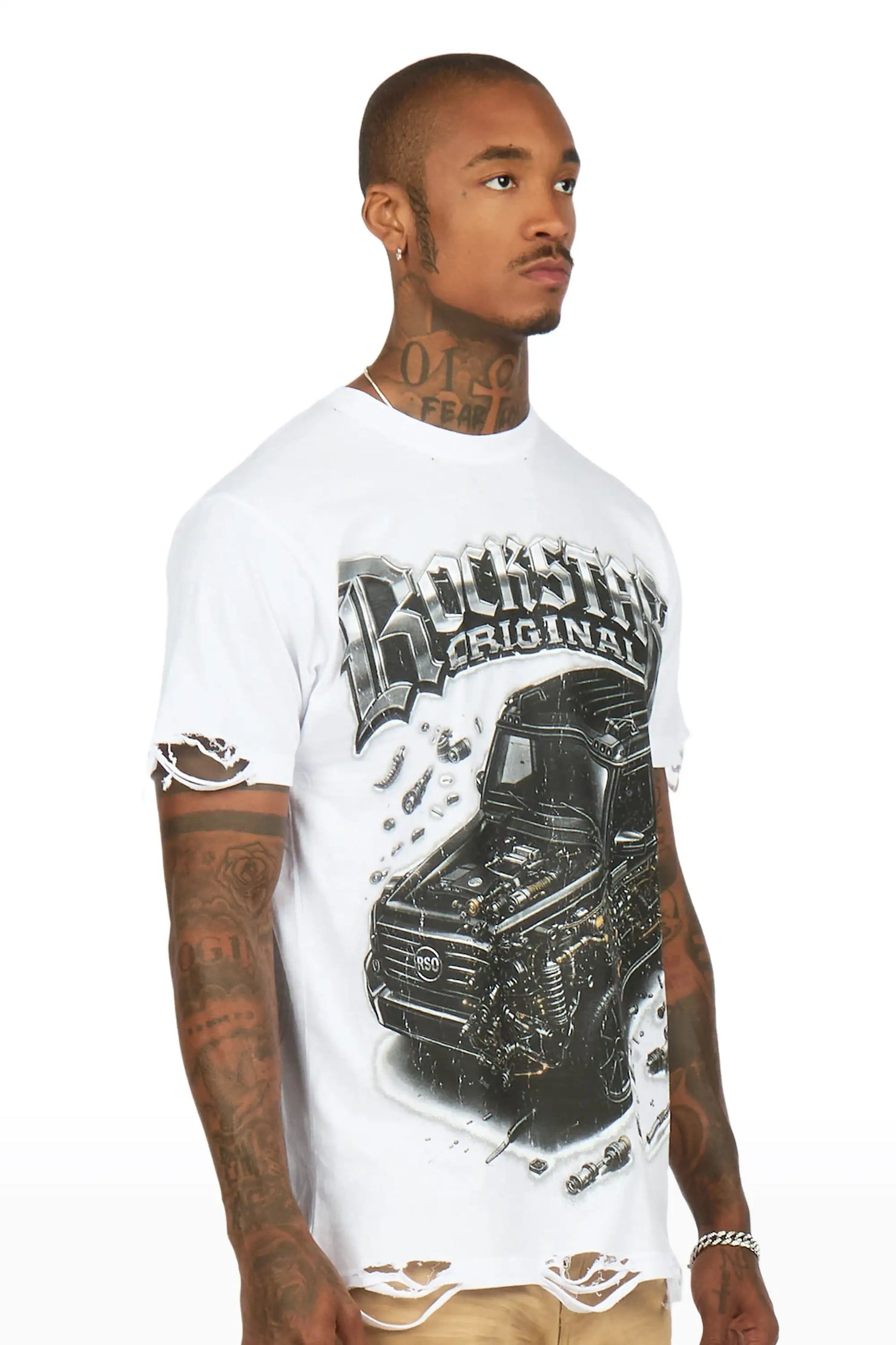 Mazon White Oversized Graphic T-Shirt