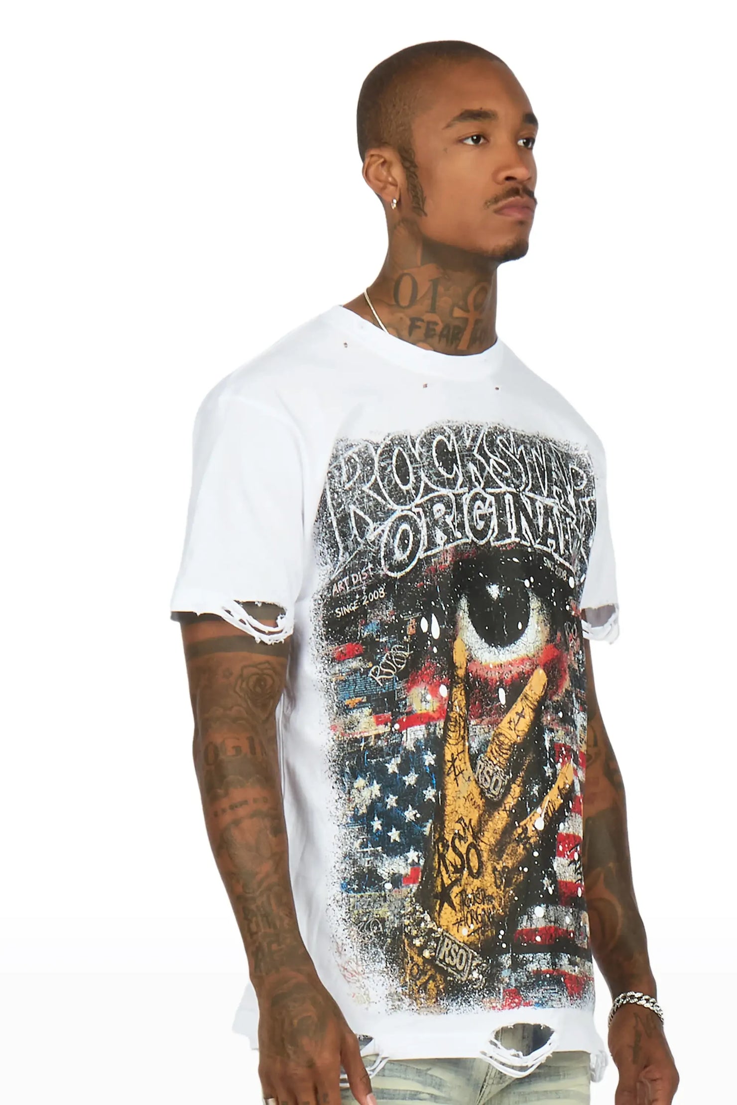 Pullen White Oversized Graphic T-Shirt