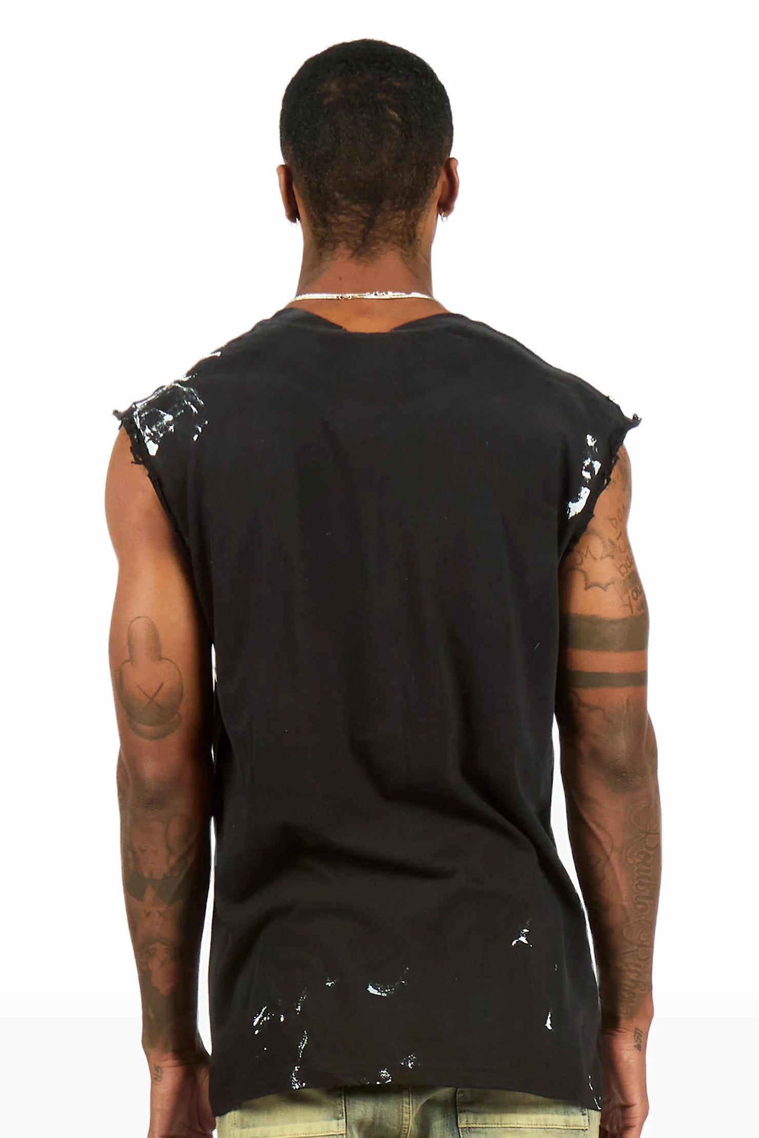 Kartal Black Oversized Cut Sleeve T-Shirt