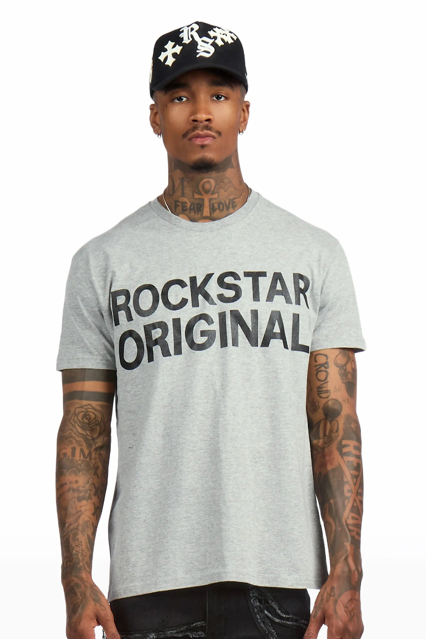 Keeth Grey Oversized Graphic T-Shirt