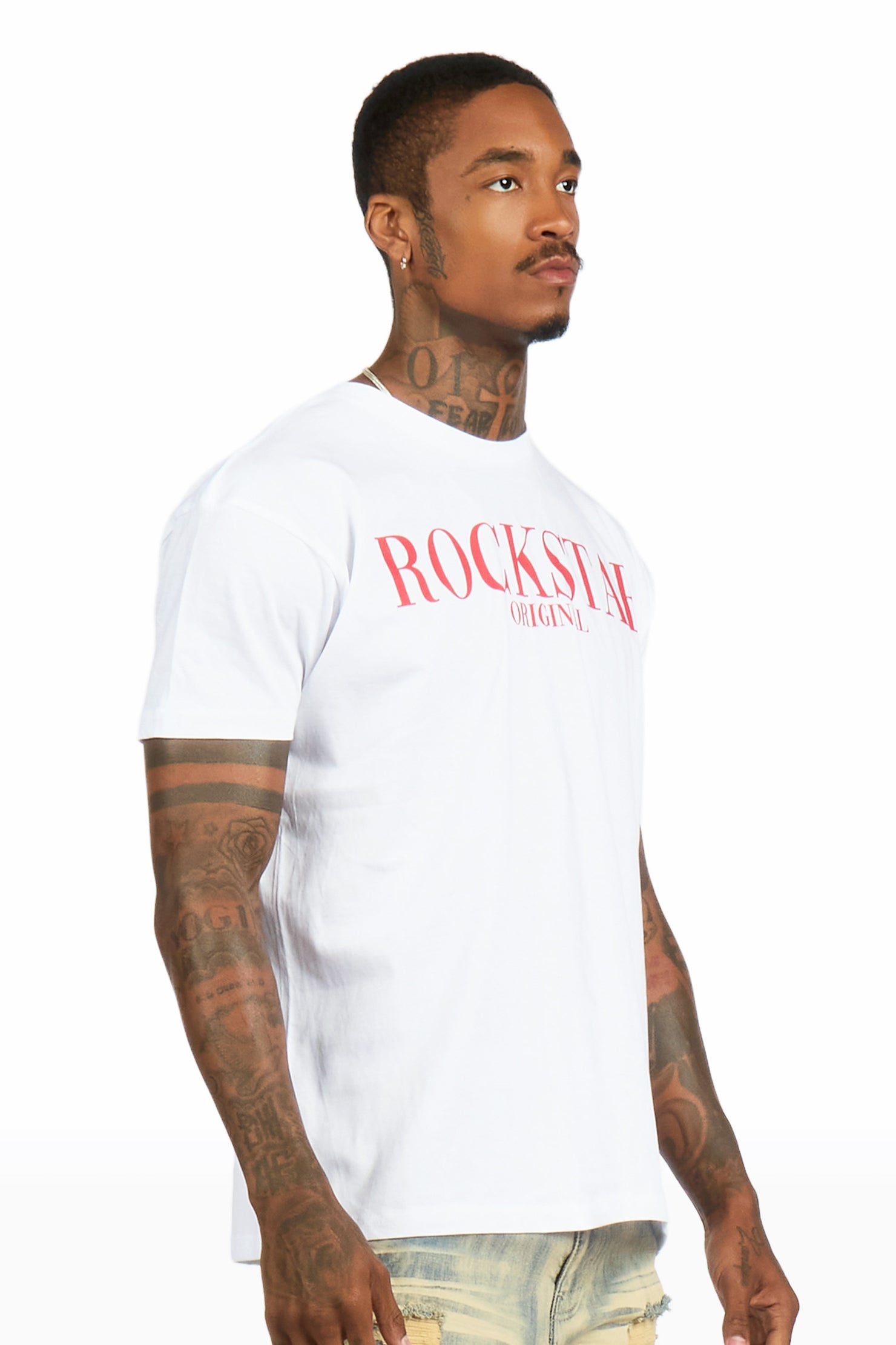 Octavio 2.0 White/Red Oversized Graphic T-Shirt