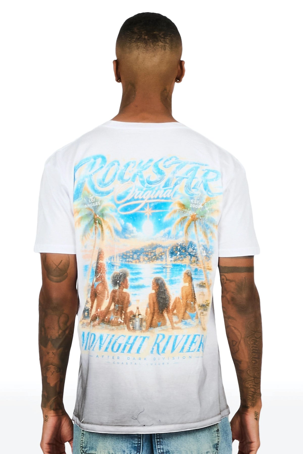 Riviera White Oversized Graphic T-Shirt