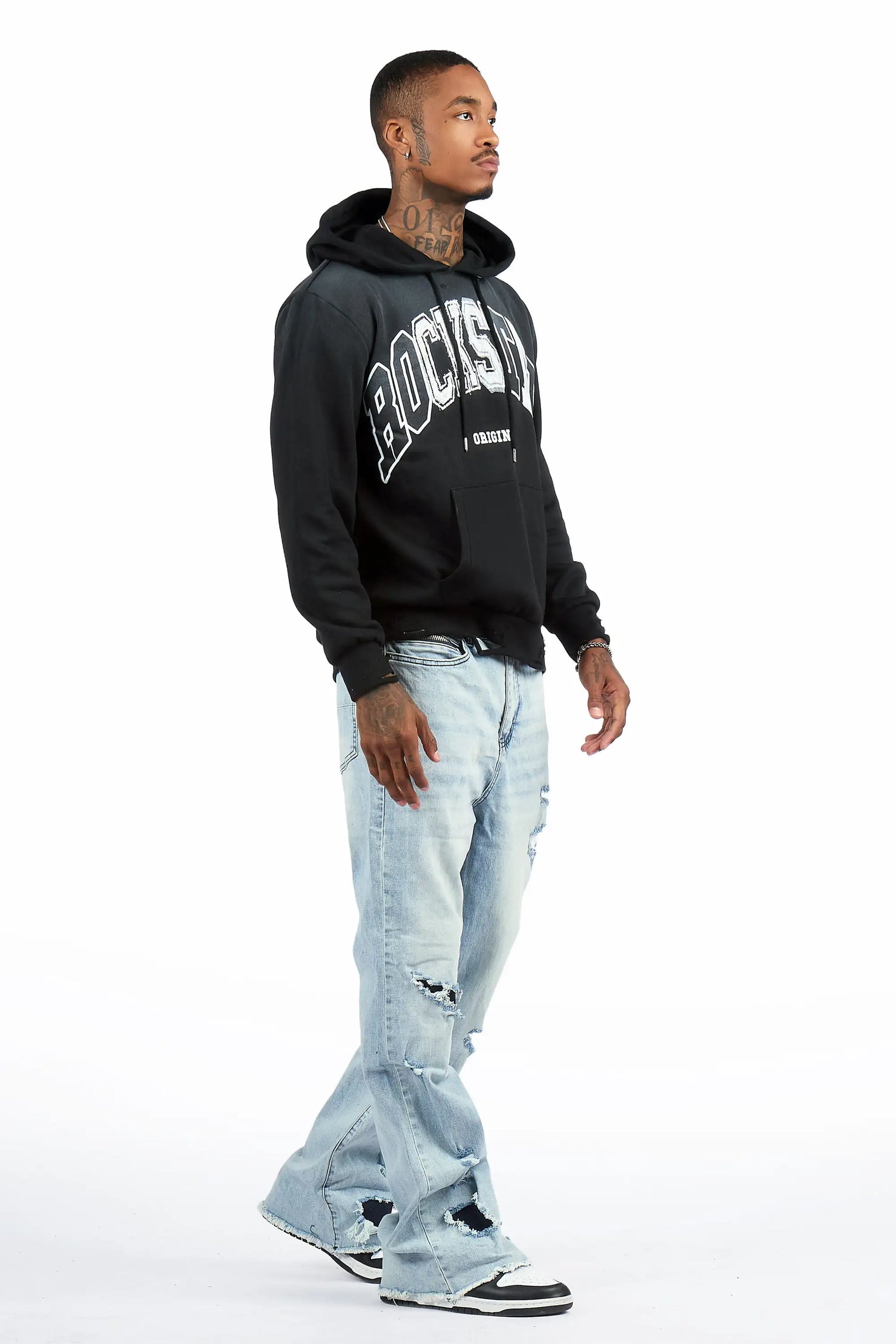 Brisbo Light Blue Relaxed Stacked Flare Jean