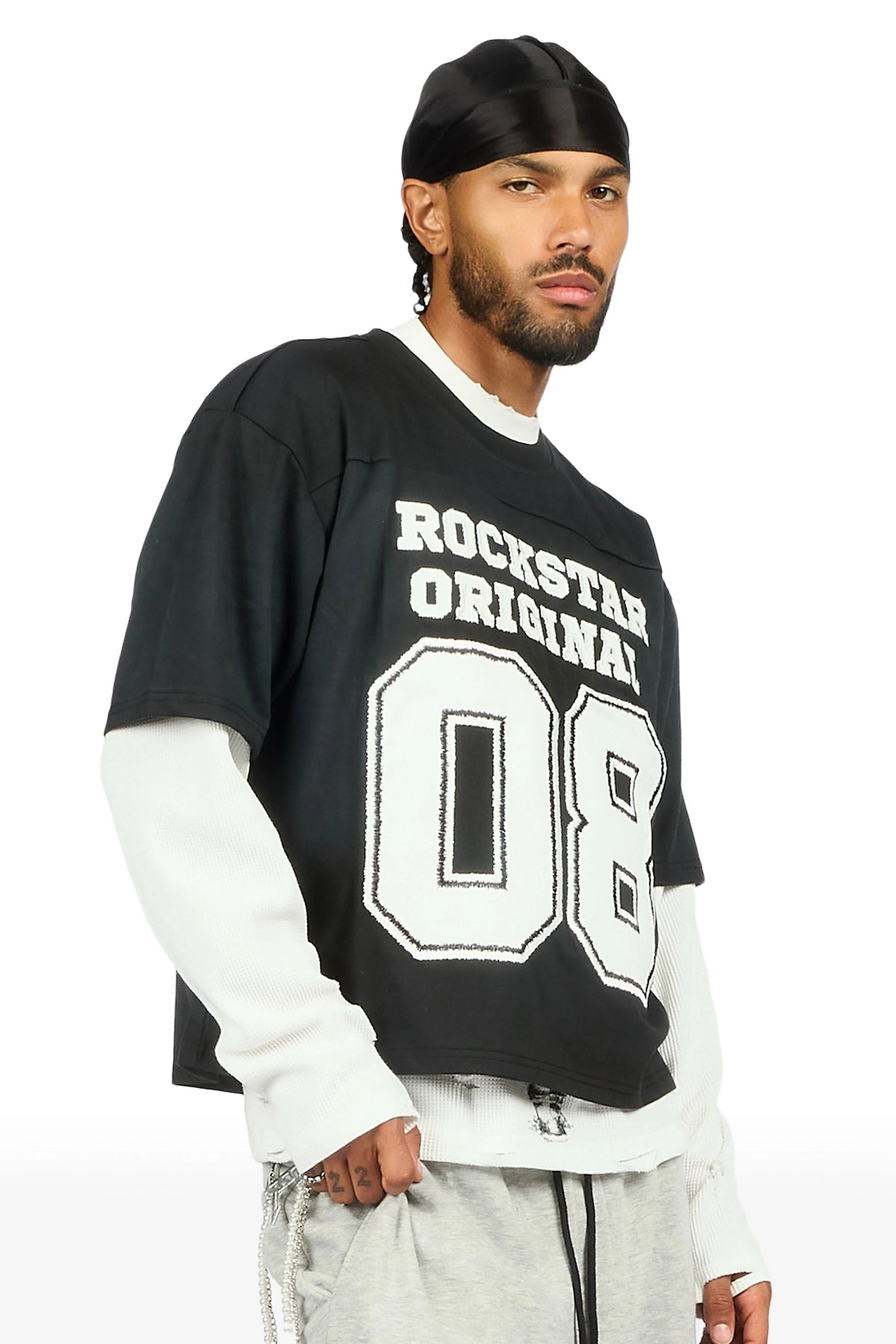 Dasar Black 3/4 Boxy Crop Tee