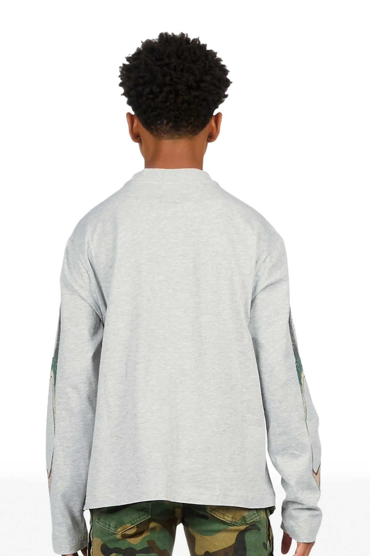 Boys Boos Heather Grey Long Sleeve Graphic T-Shirt