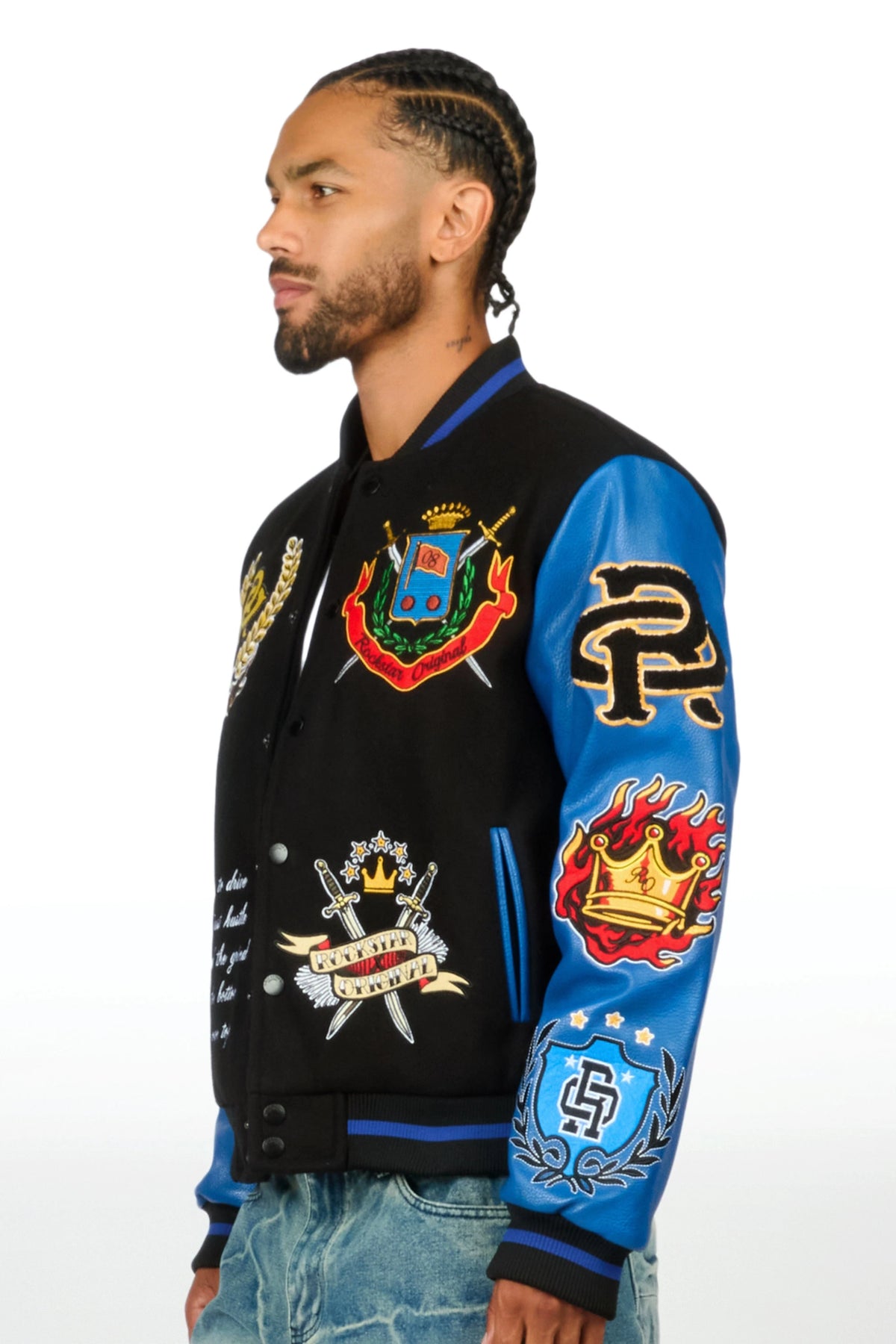 Dallas Black/Royal Varsity Jacket