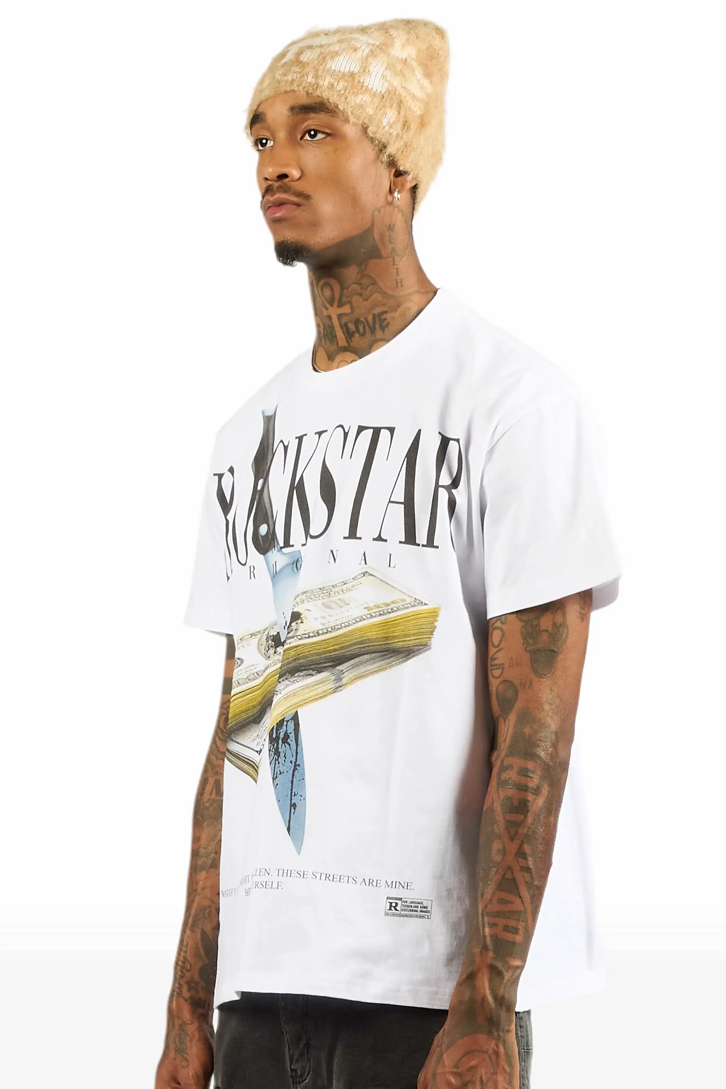 Datenyte White Oversized Graphic T-Shirt