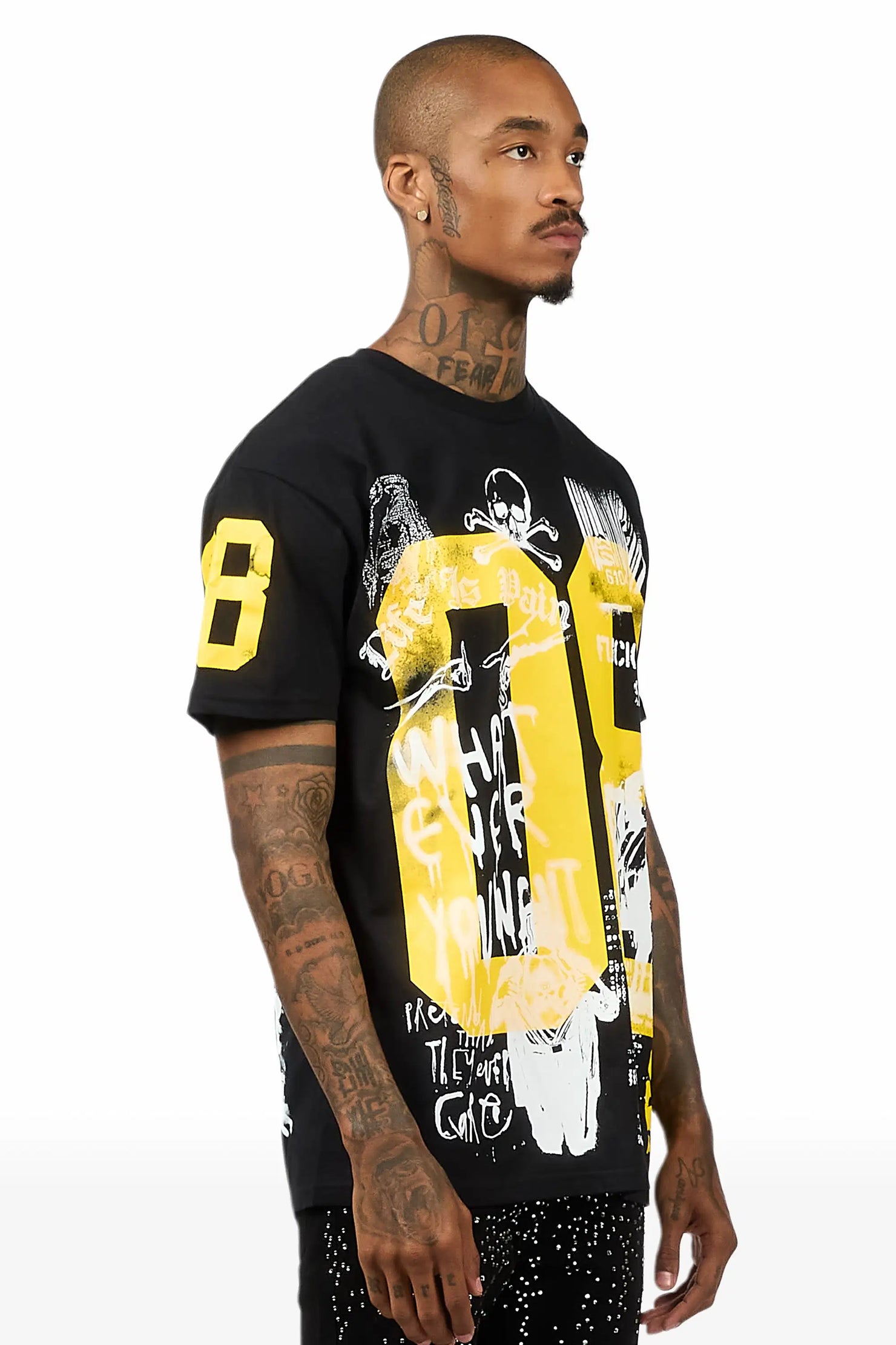 Grill 3.0 Black/Yellow Oversized Graphic T-Shirt