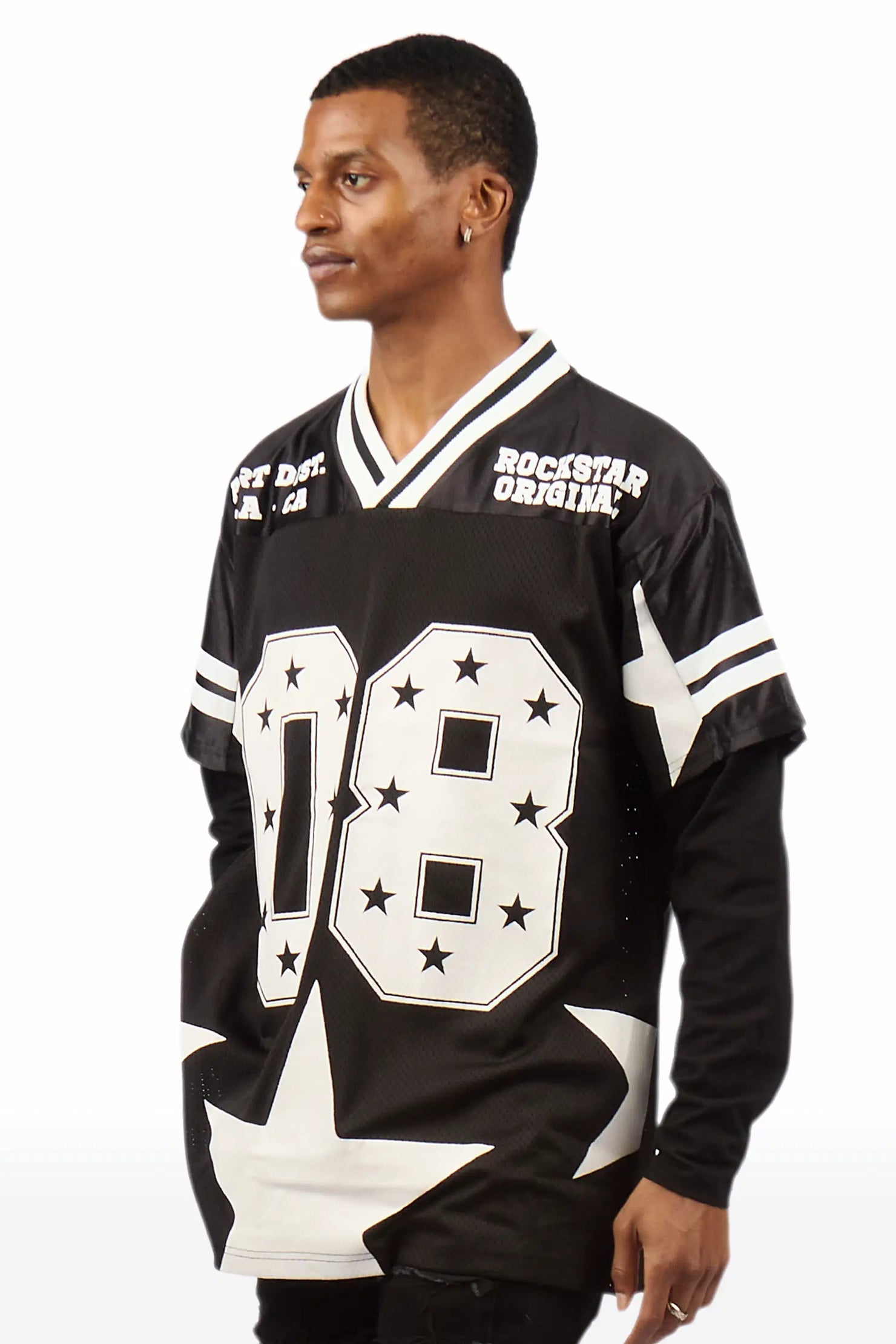 Slava Black Double Layer L/S Mesh Jersey