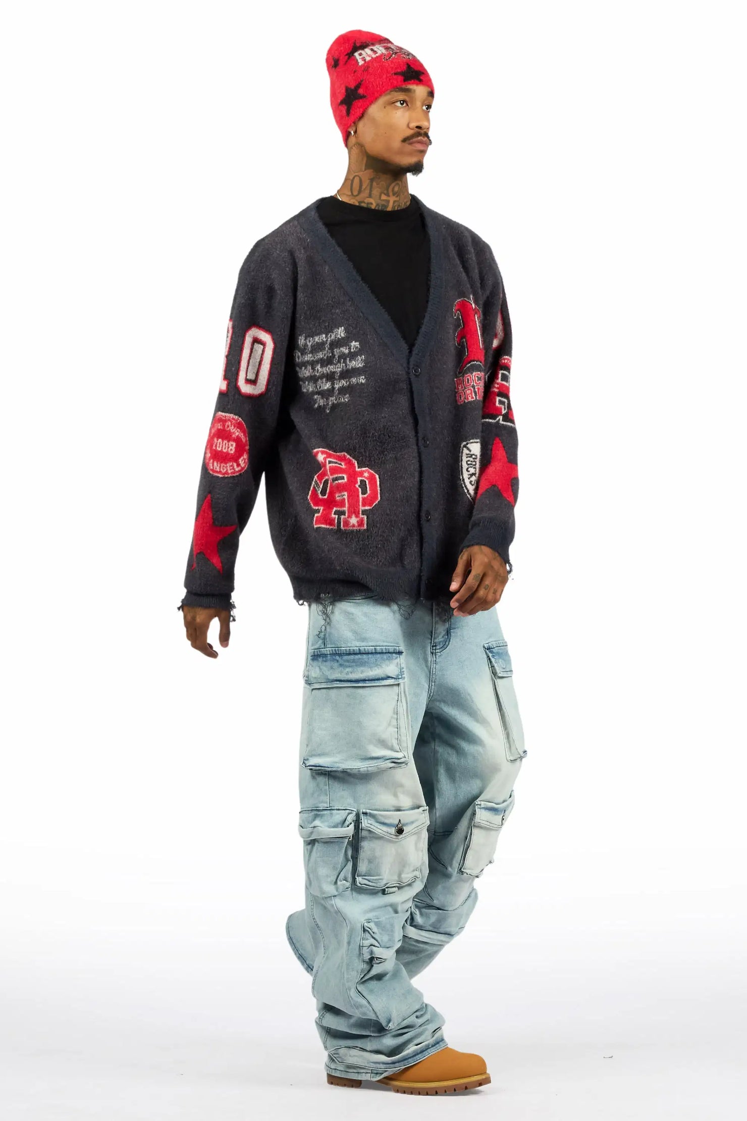 Mahesh Blue Baggy Cargo Jean