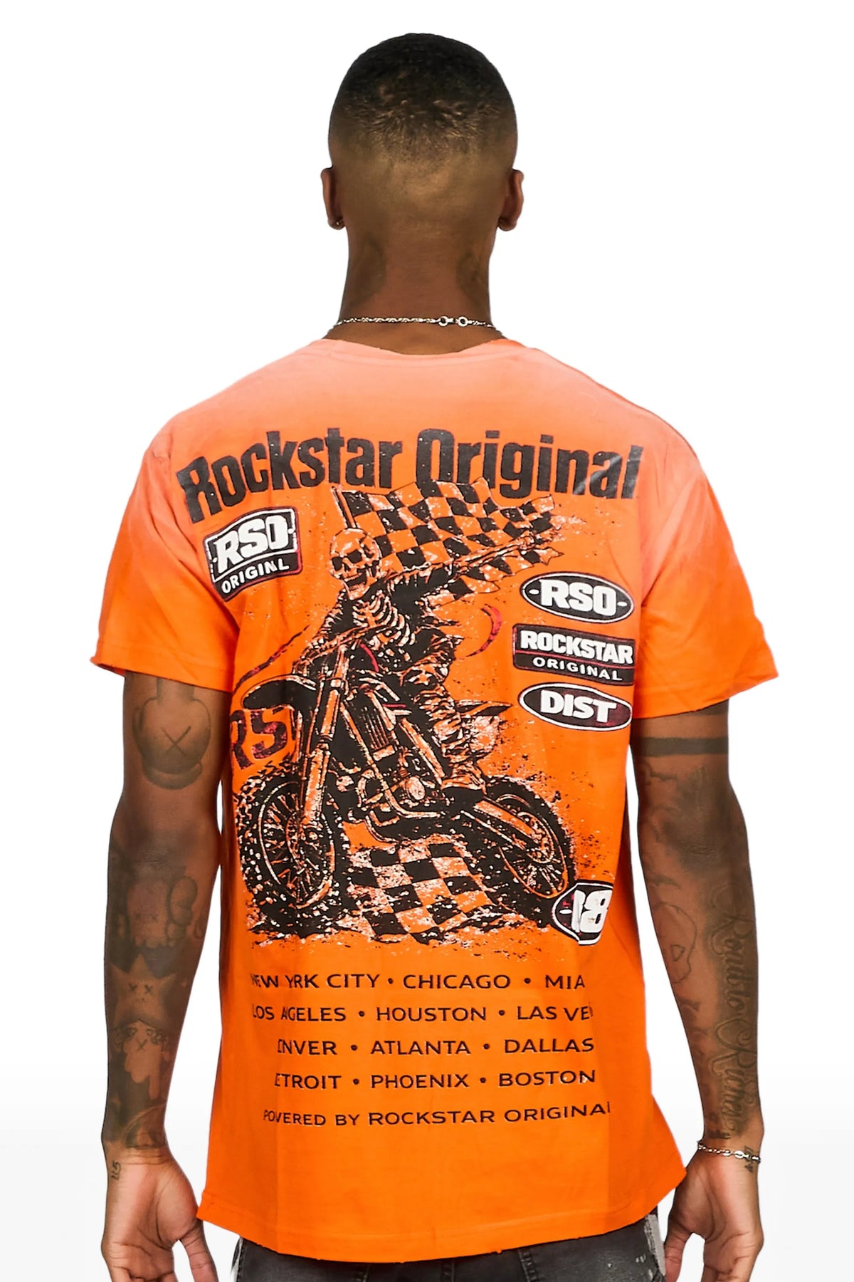 Lewis Orange Oversized Graphic T-Shirt