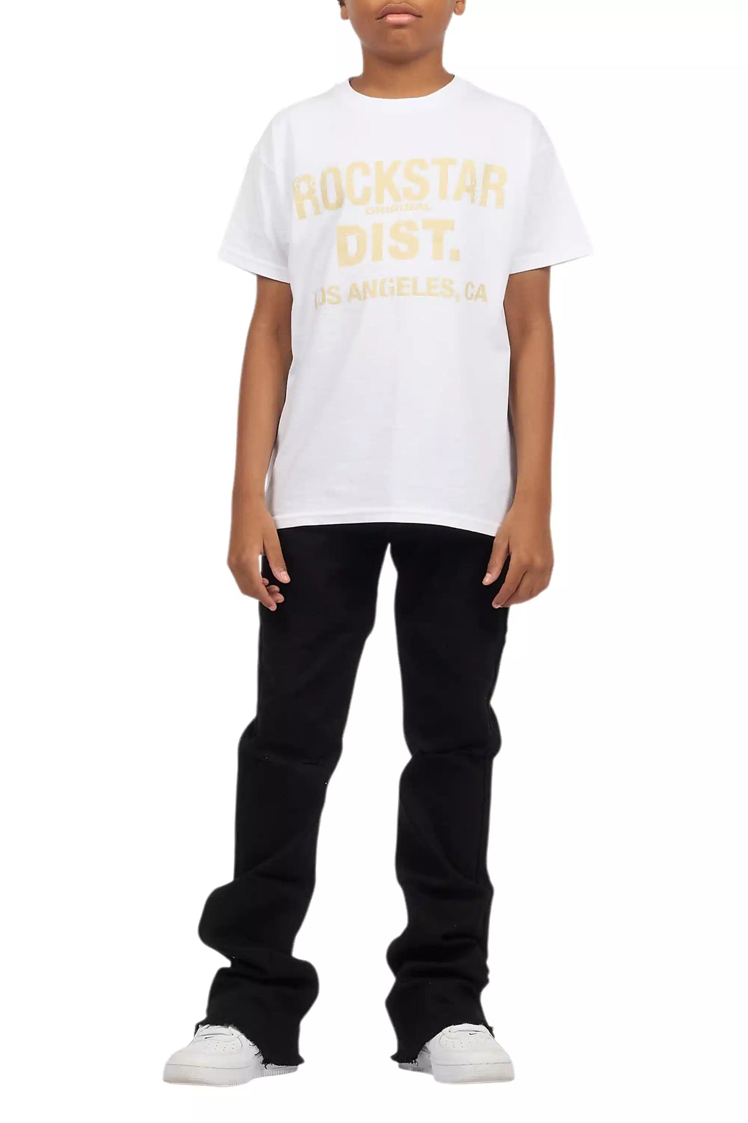 Boys Josiah Black Stacked Flare Jean