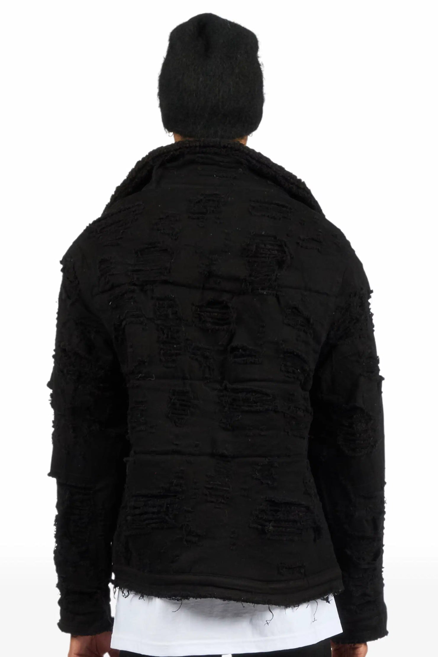 Faro Black/Black Denim Sherpa Puffer Jacket