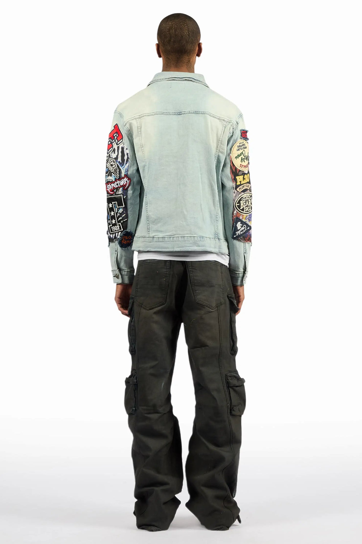 Mahesh Dark Blue Oil Wash Baggy Cargo Jean