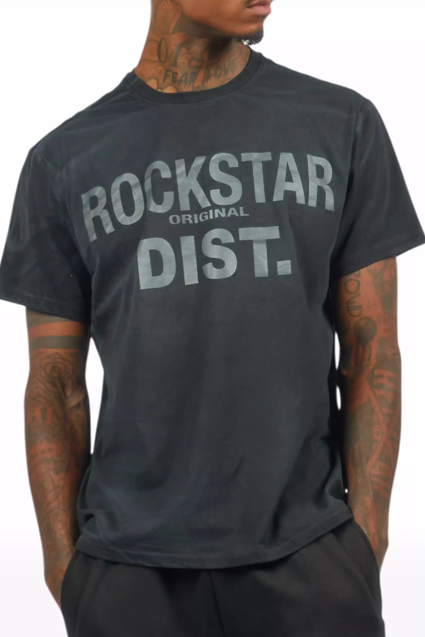 Abilio Black T-Shirt/Baggy Stacked Track Set