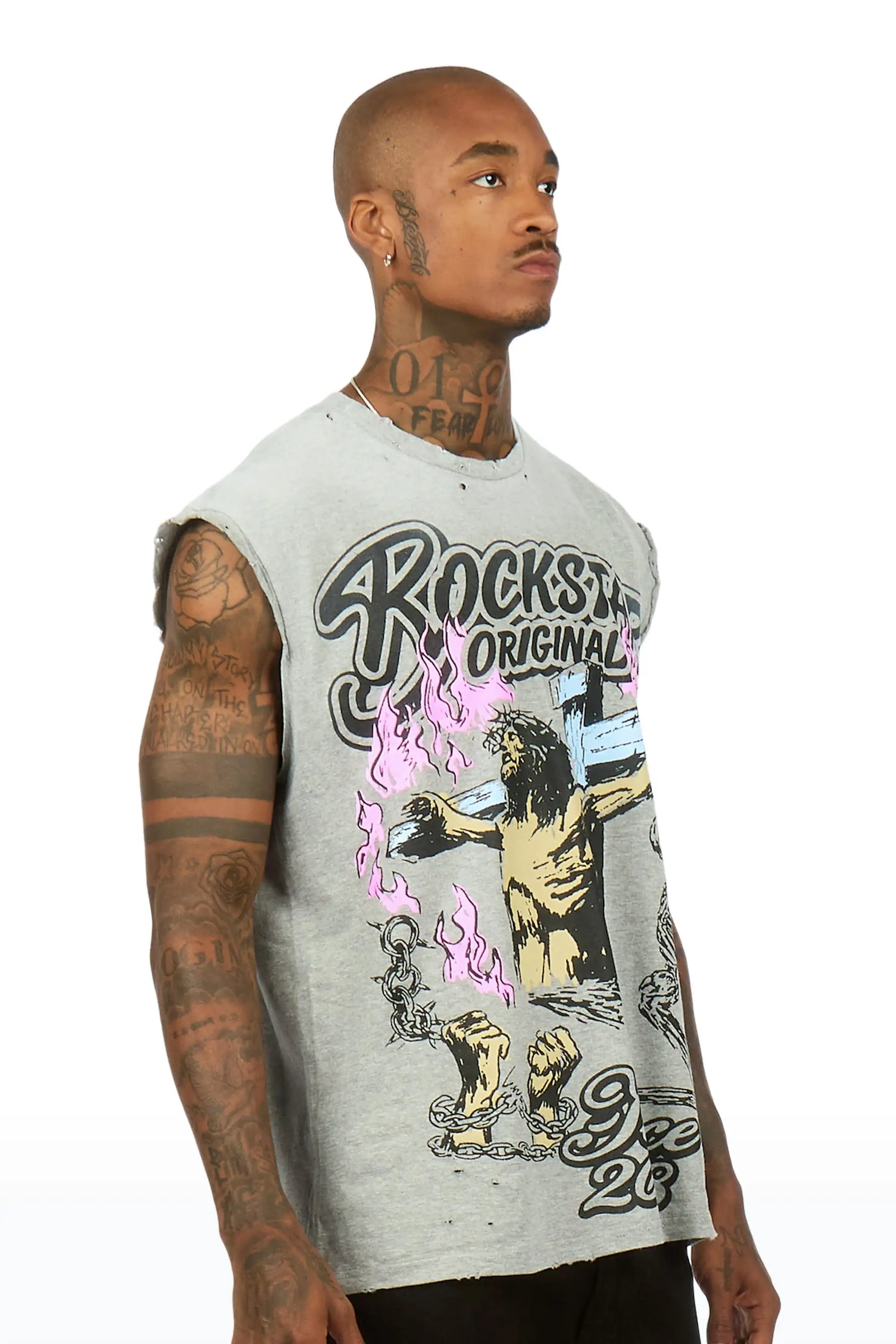 Kyren Grey Cut off Tee
