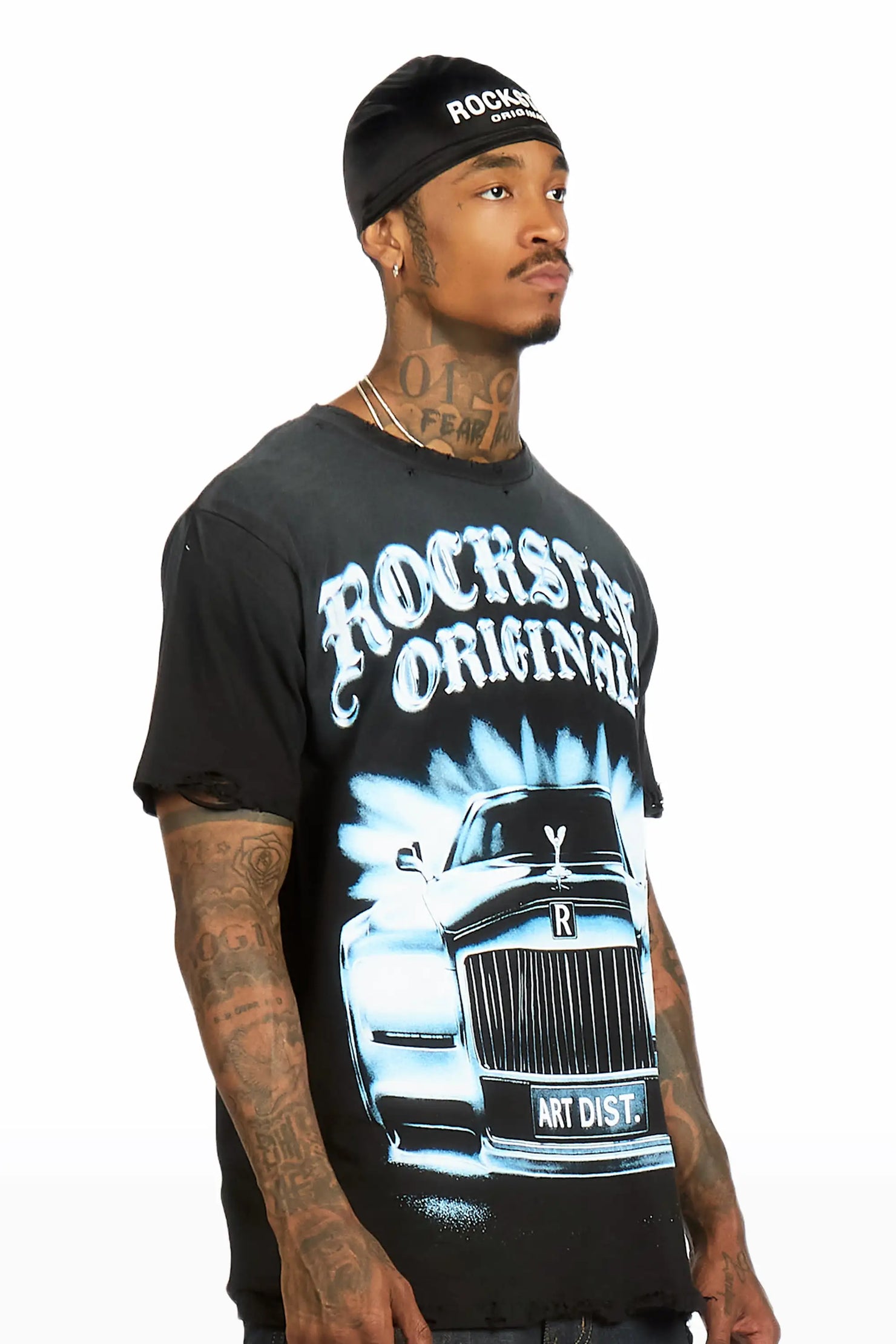 Rolls Black Oversized Graphic T-Shirt