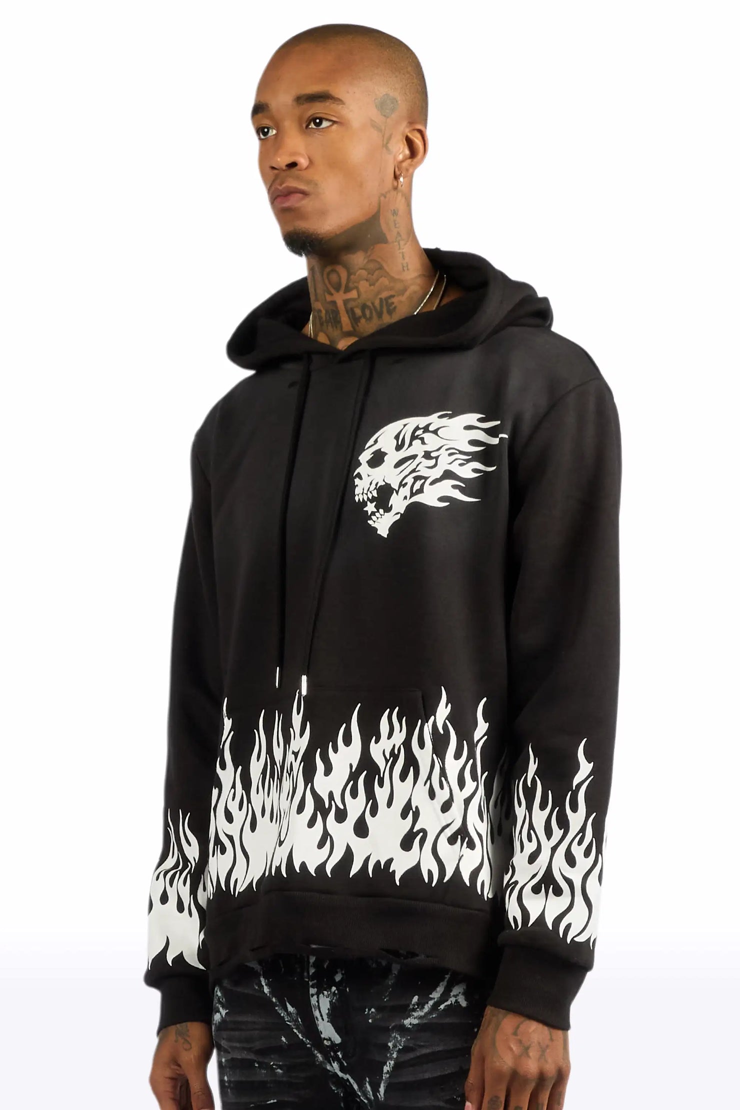 Bubble Black Graphic Relaxed Hoodie