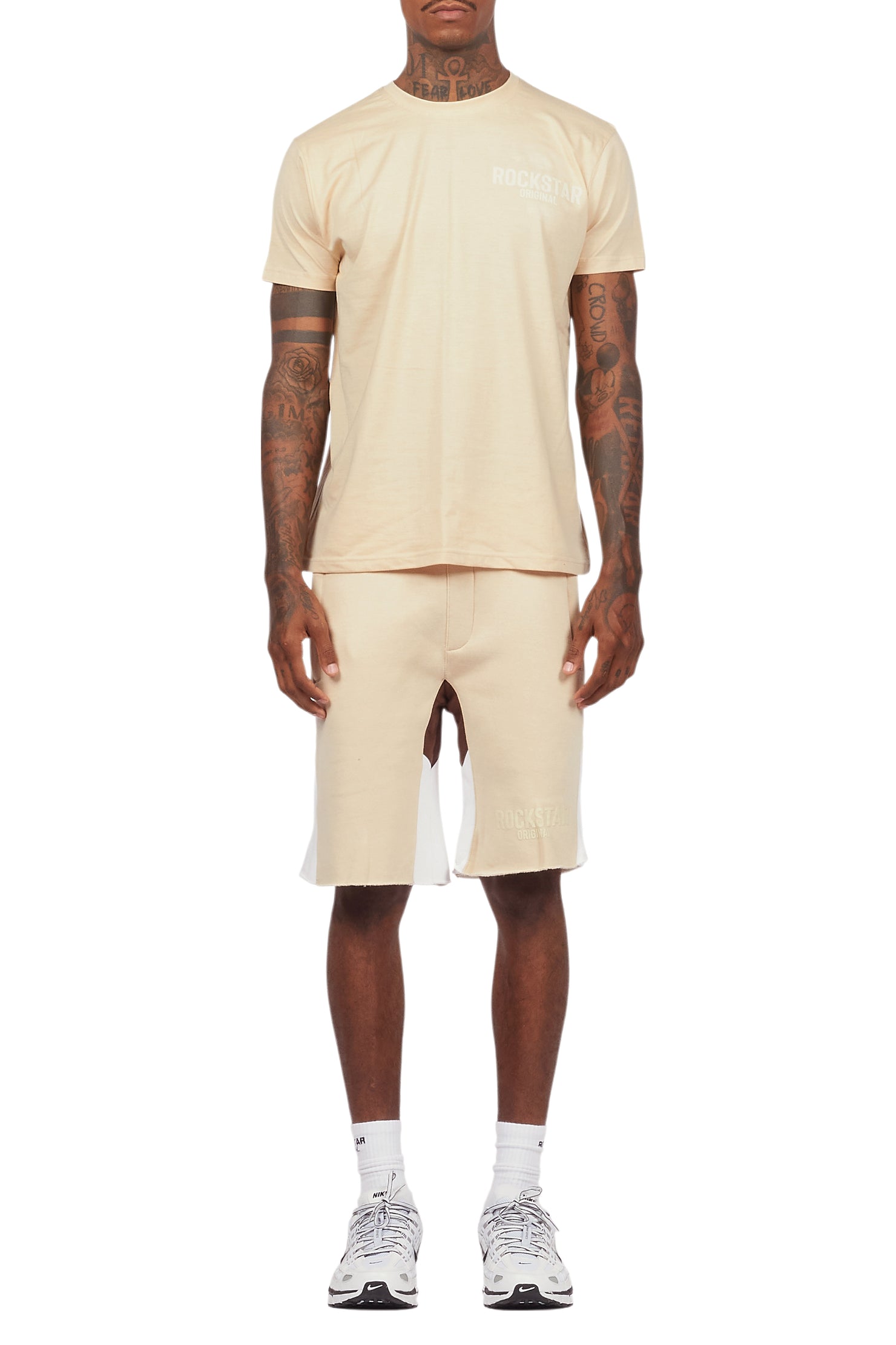 Sana Beige Relaxed T-Shirt/Short Set