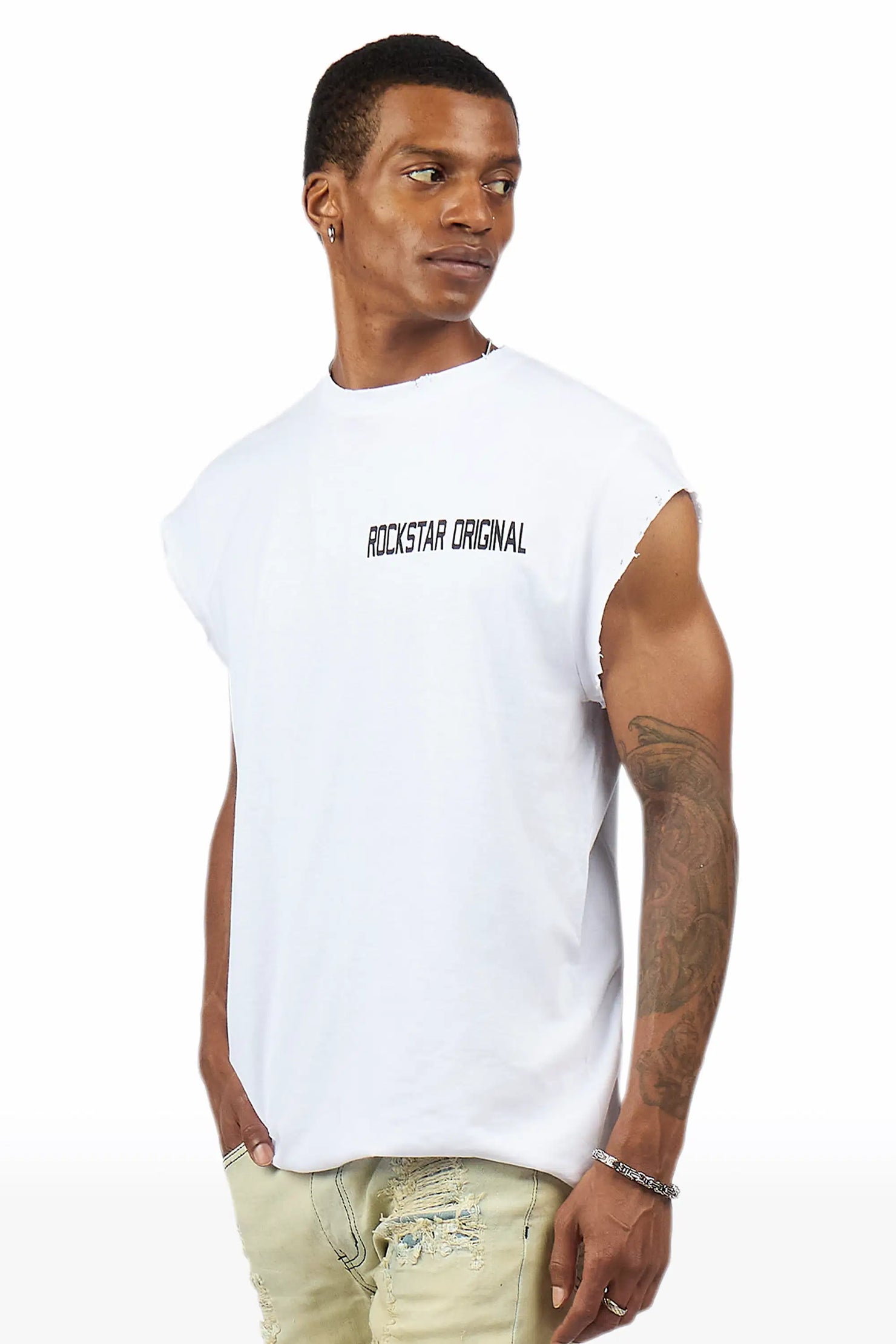 Corven White Cut Off T-Shirt