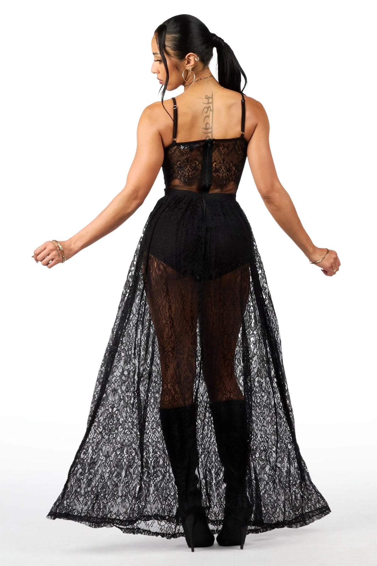 Max'd out Lace Black Maxi Dress