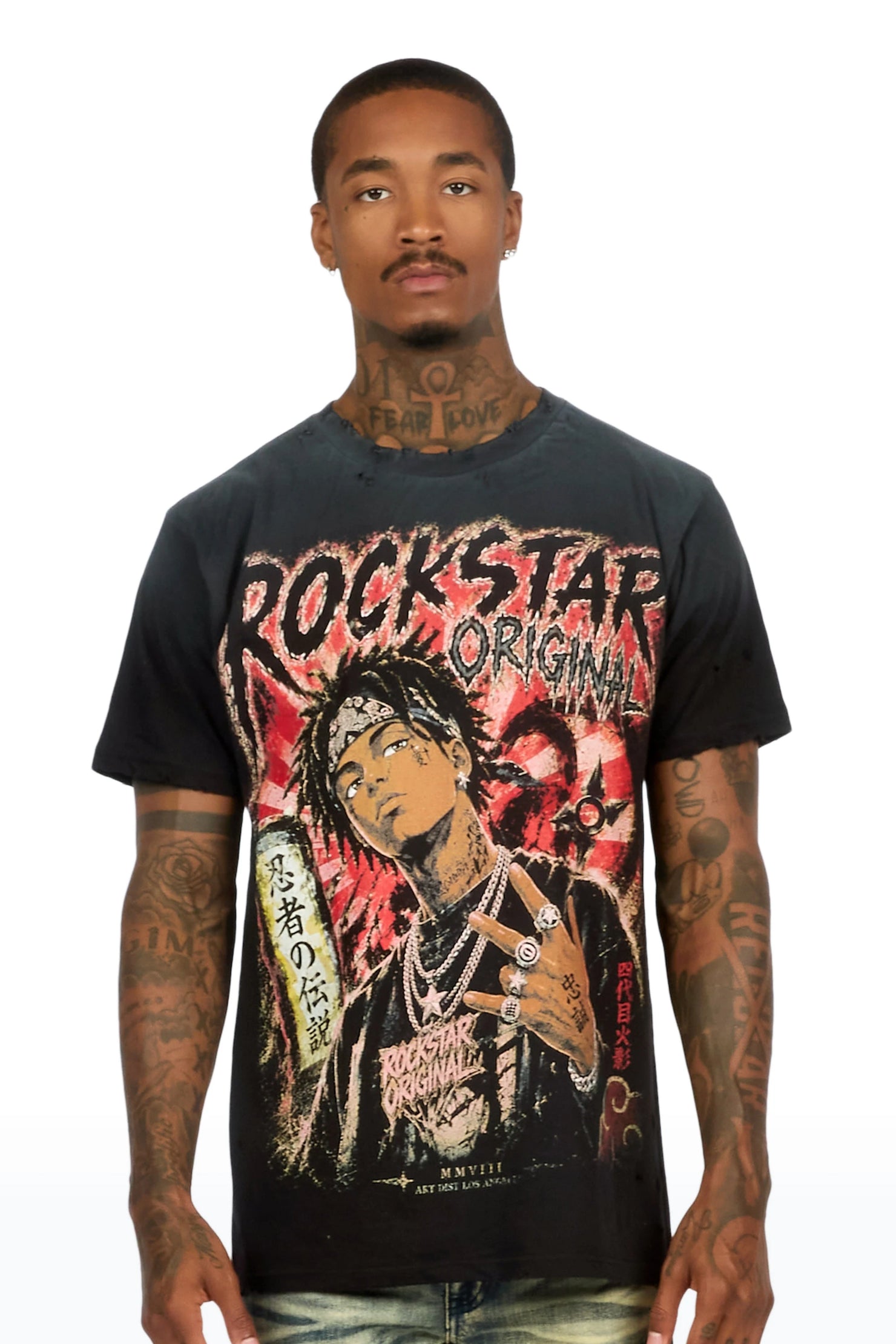 Montae Black Oversized Graphic T-Shirt