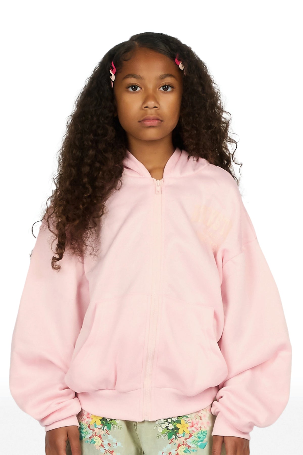 Girls Nellya 2.0 Pink/Pink Zip Up Hoodie