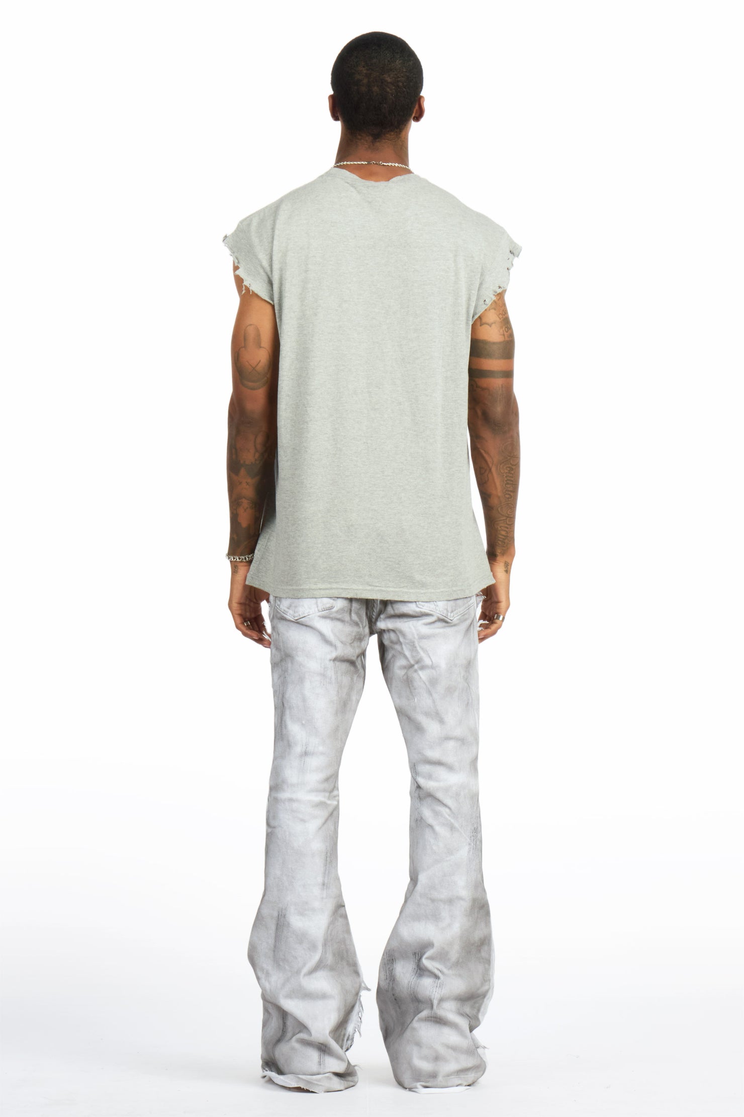 Vane Dirty White Stacked Super Flare Jean