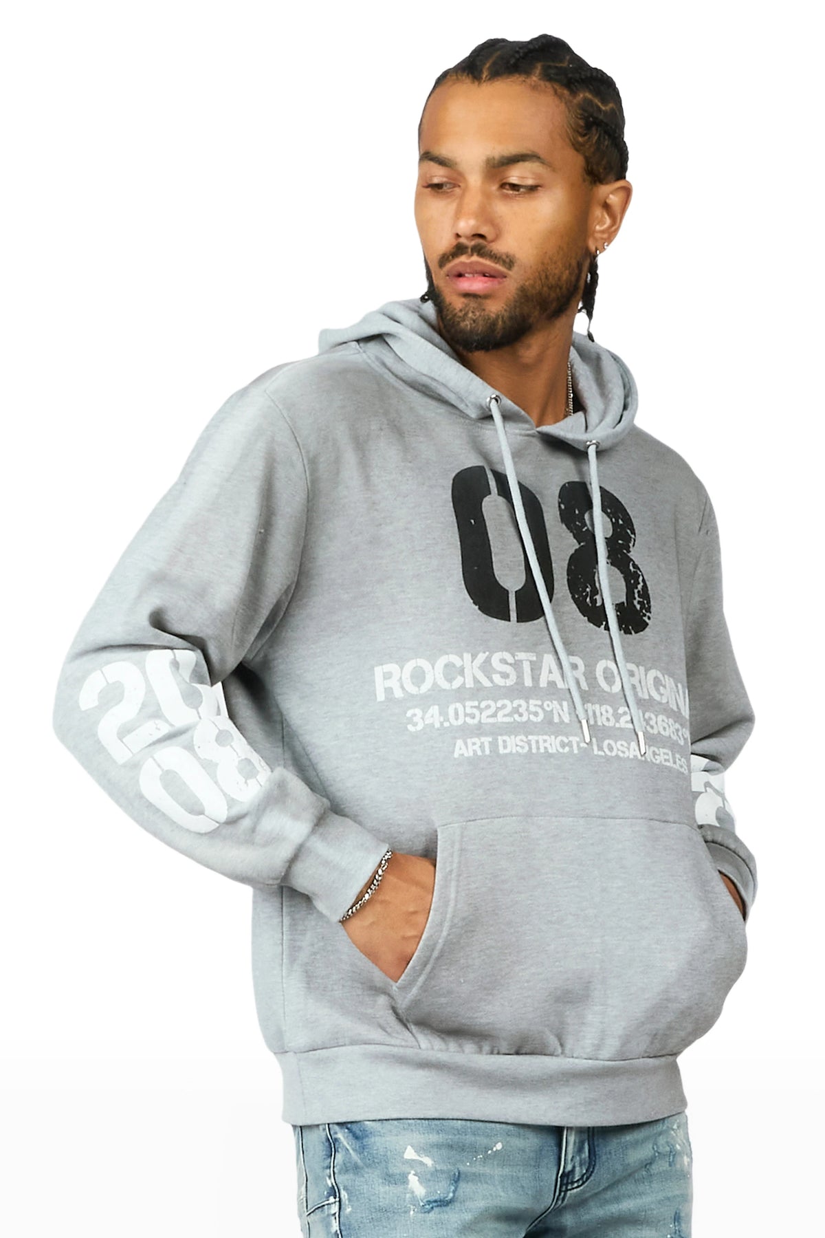 Jalan Heather Grey Graphic Hoodie
